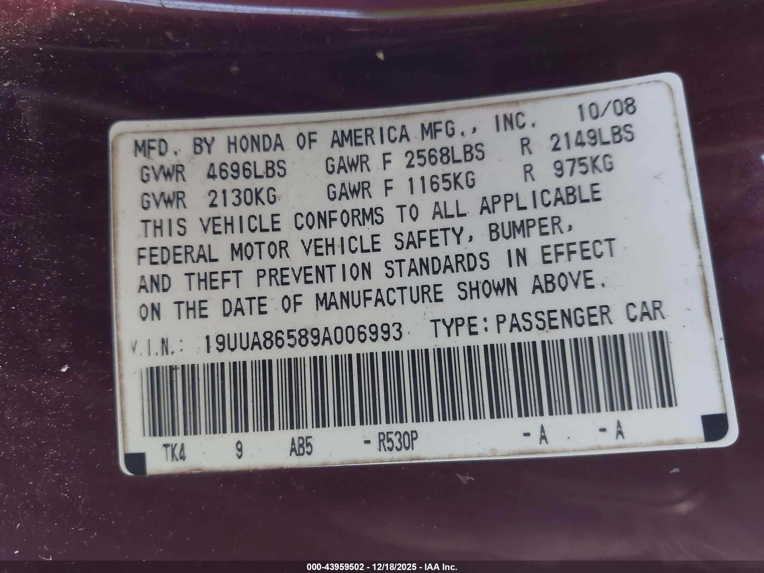 ACURA TL image 9