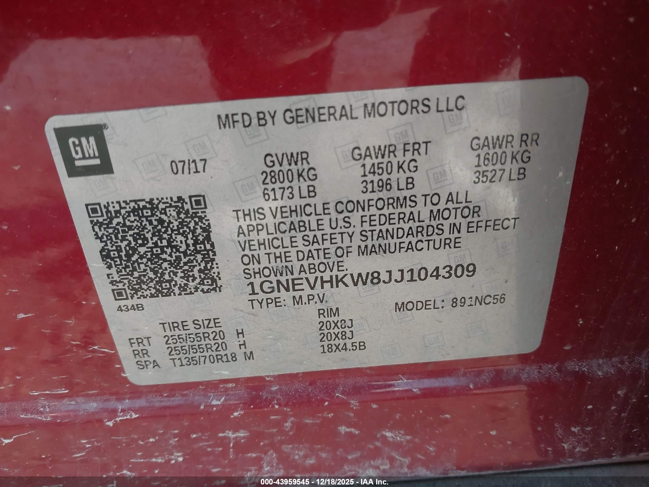 CHEVROLET TRAVERSE image 9