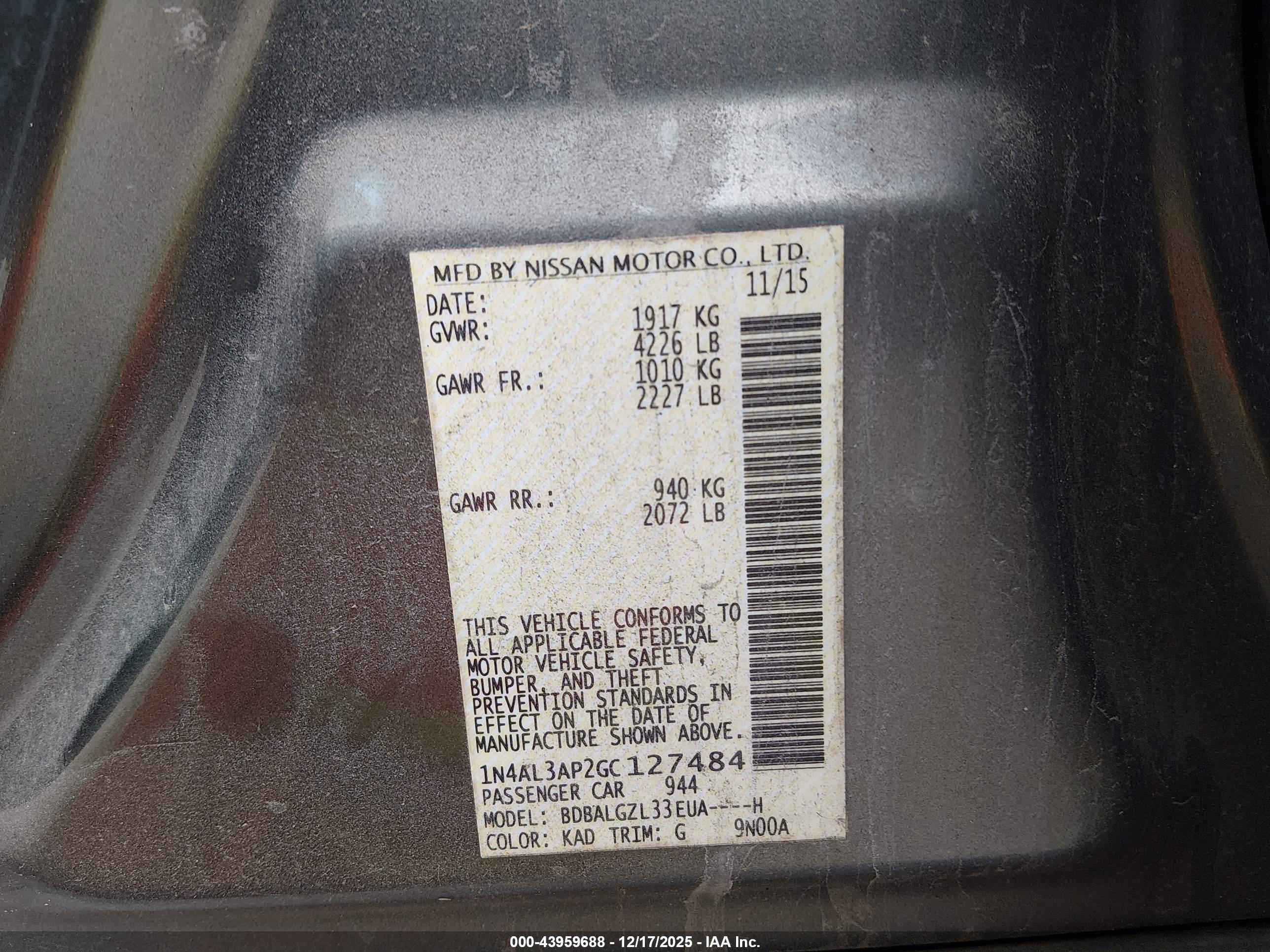 NISSAN ALTIMA image 9