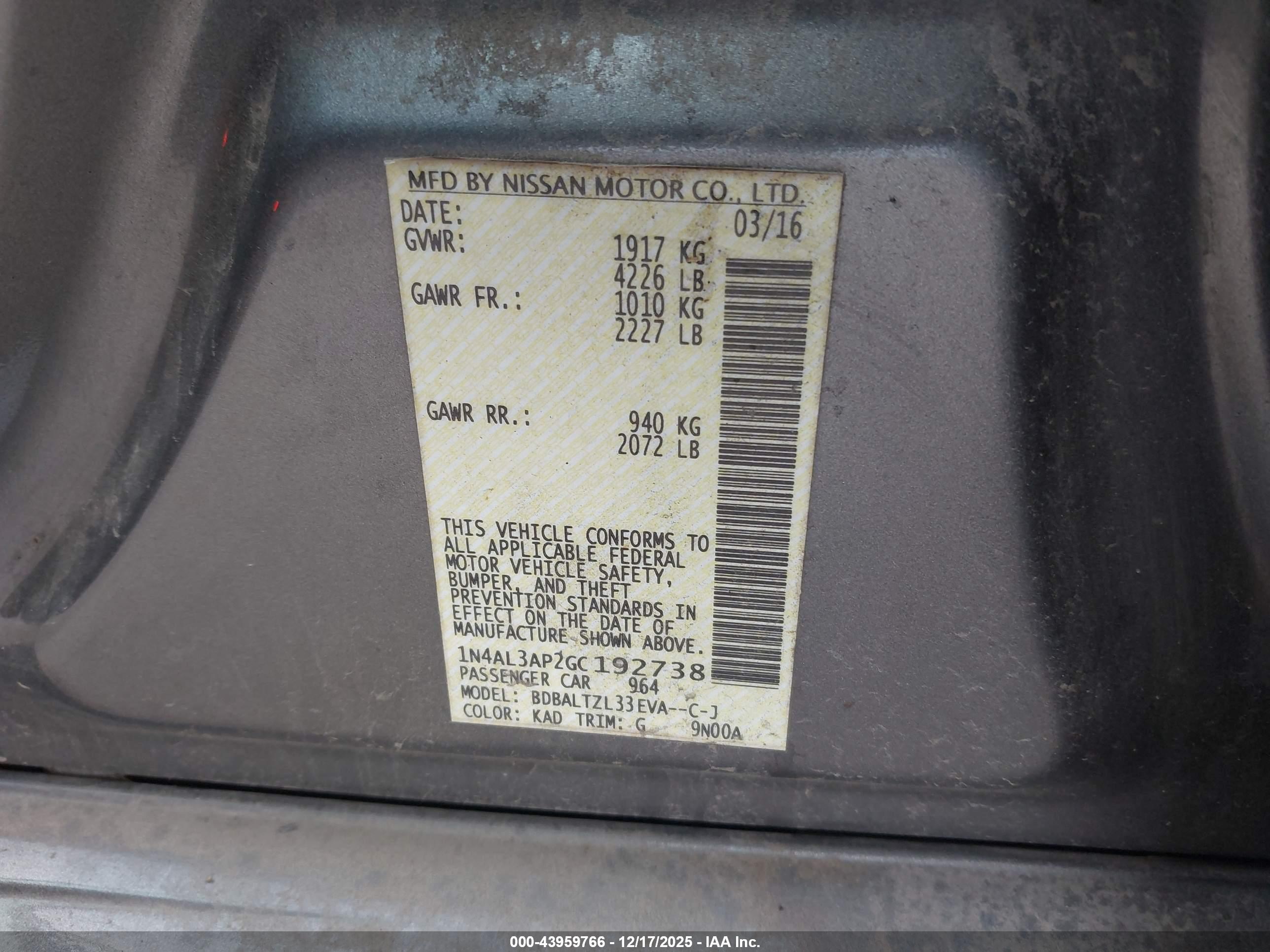 NISSAN ALTIMA image 9