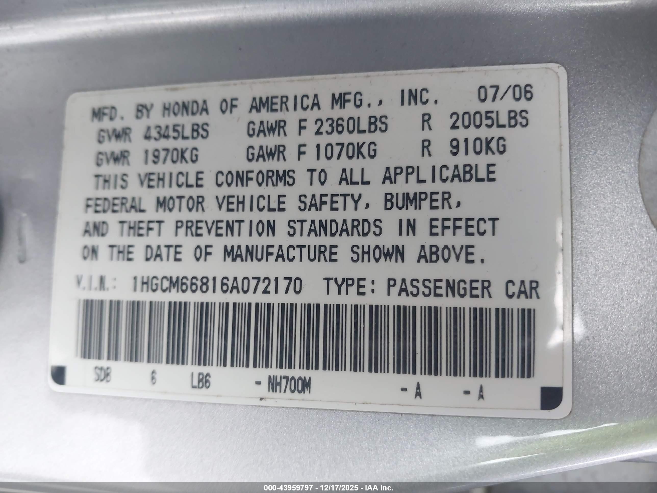 HONDA ACCORD image 9