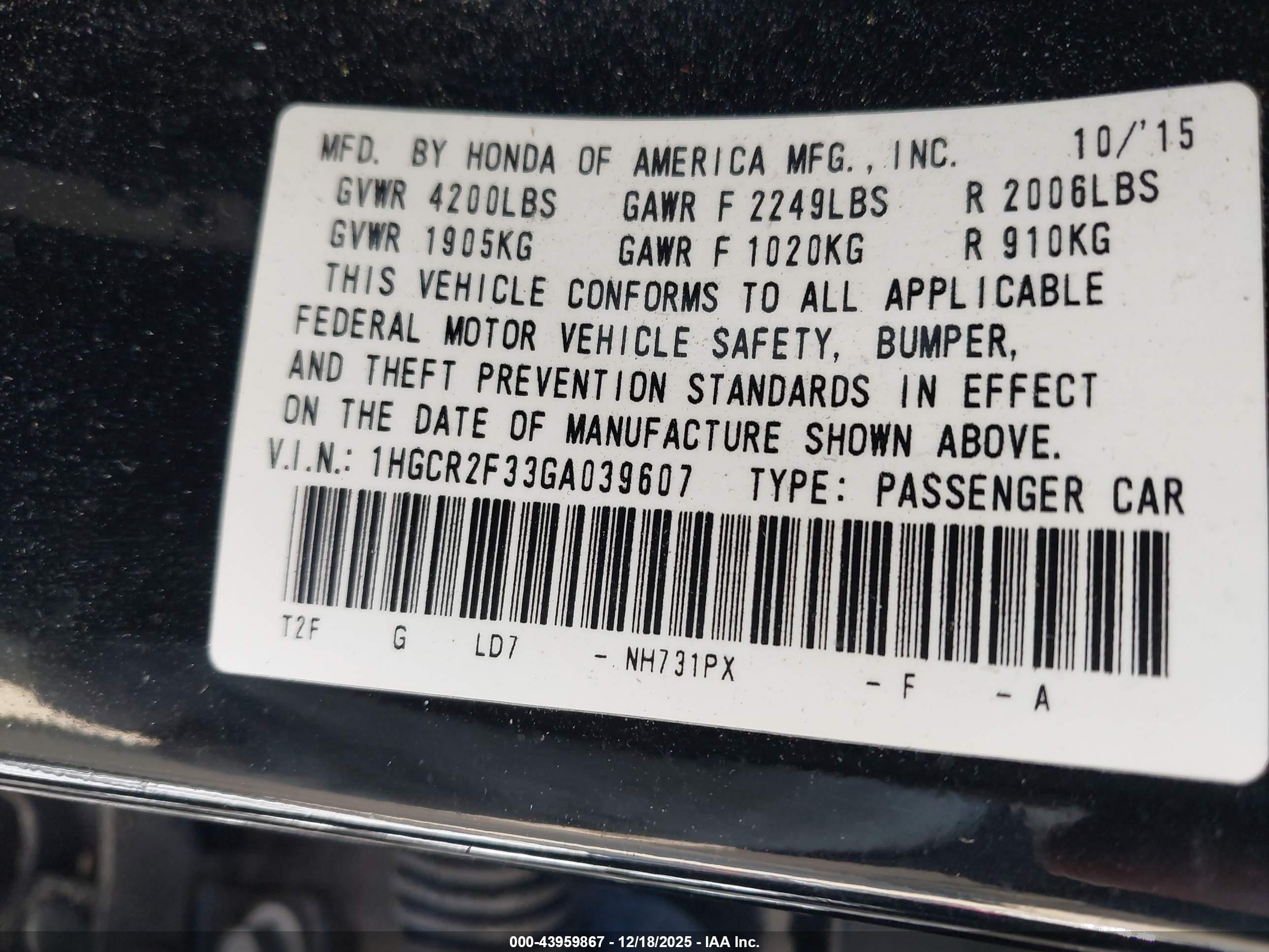 HONDA ACCORD image 9