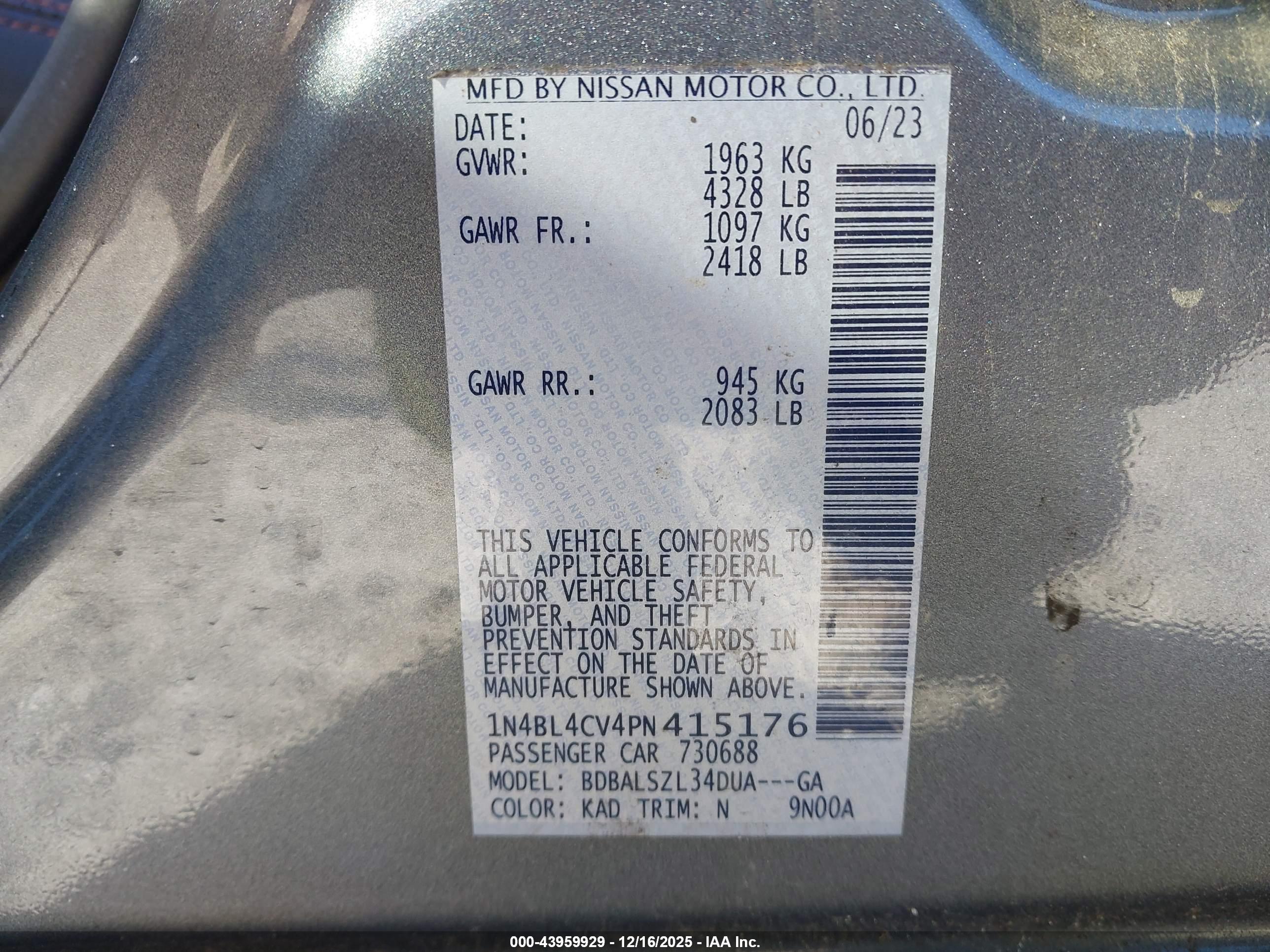 NISSAN ALTIMA image 9