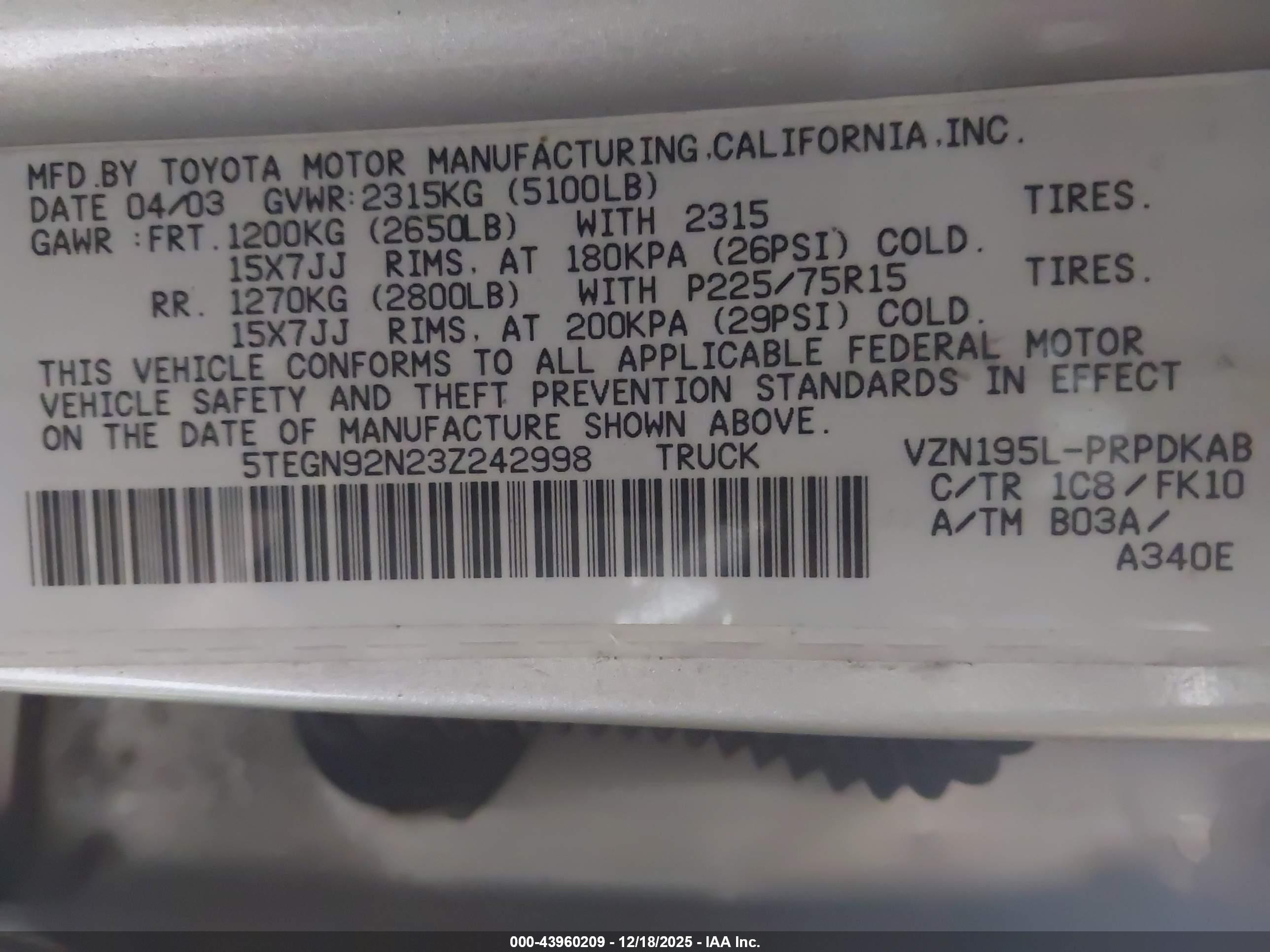 TOYOTA TACOMA image 9