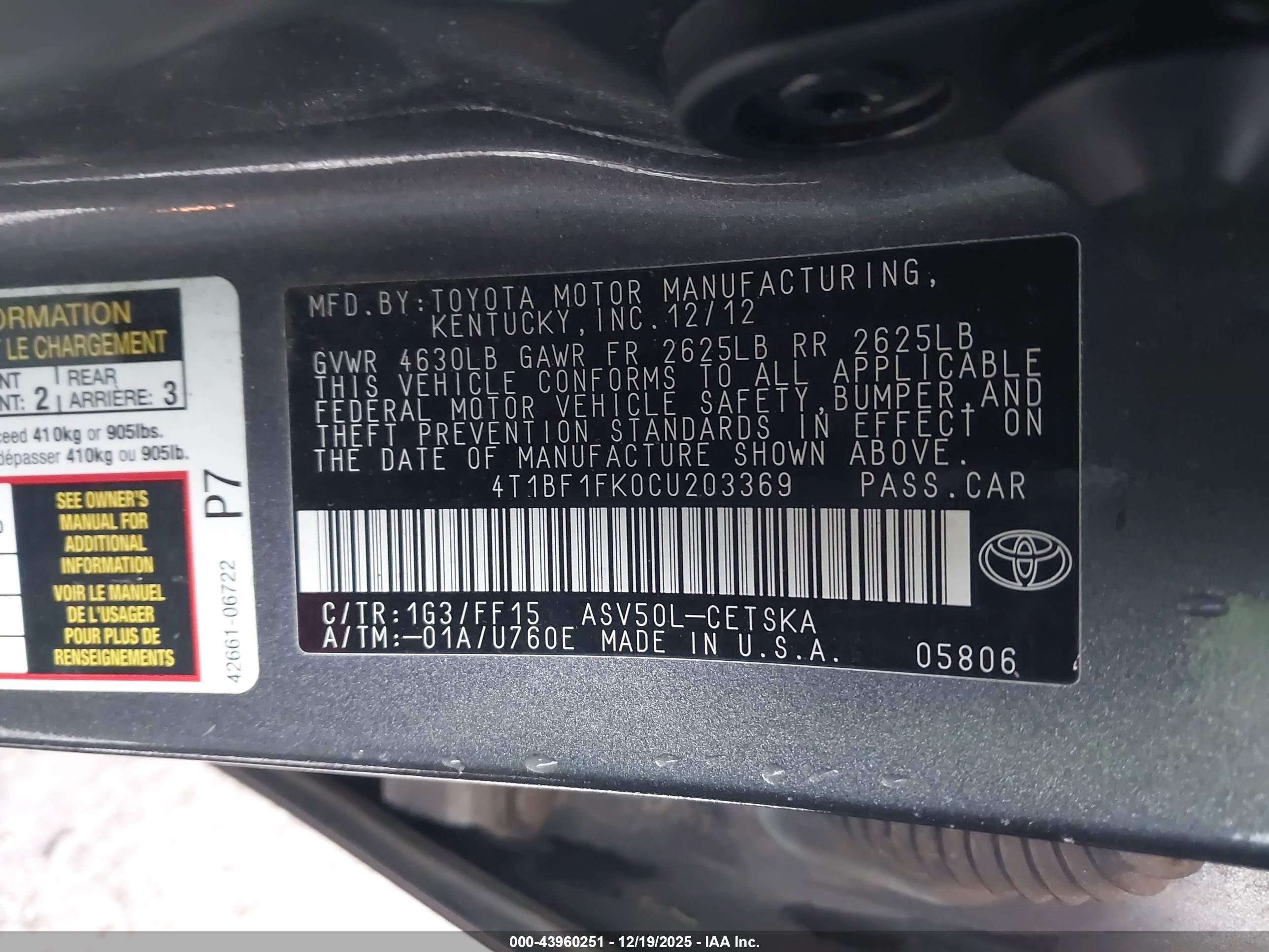 TOYOTA CAMRY image 9