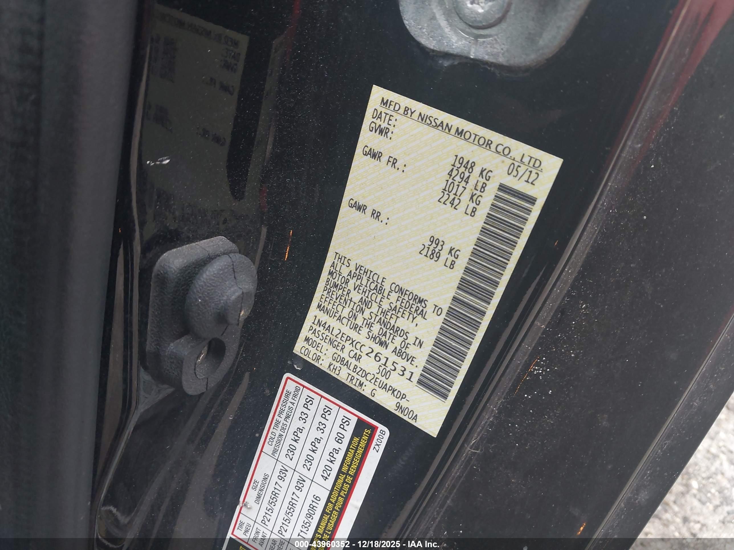 NISSAN ALTIMA image 9