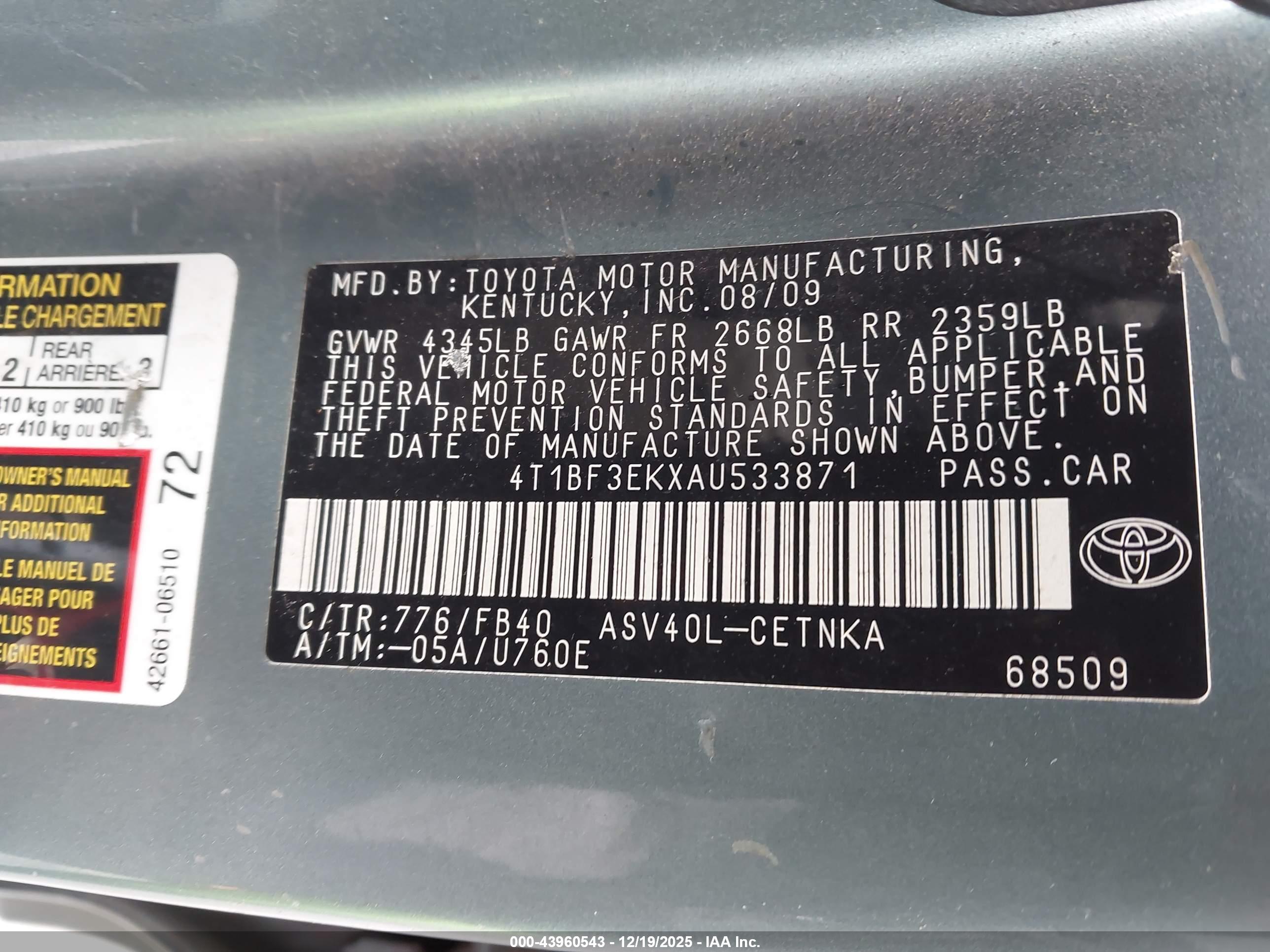 TOYOTA CAMRY image 9