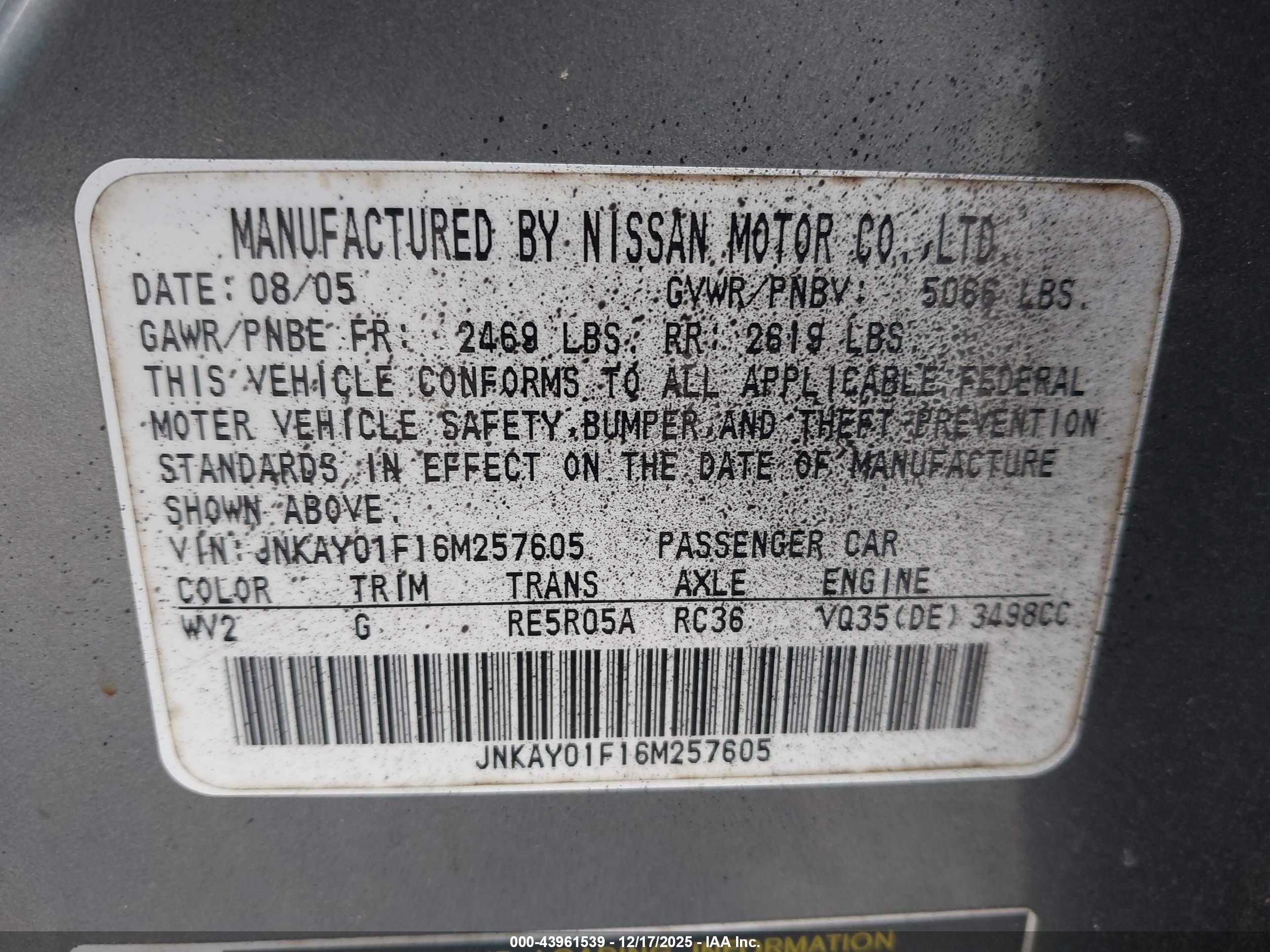 INFINITI M35X image 9