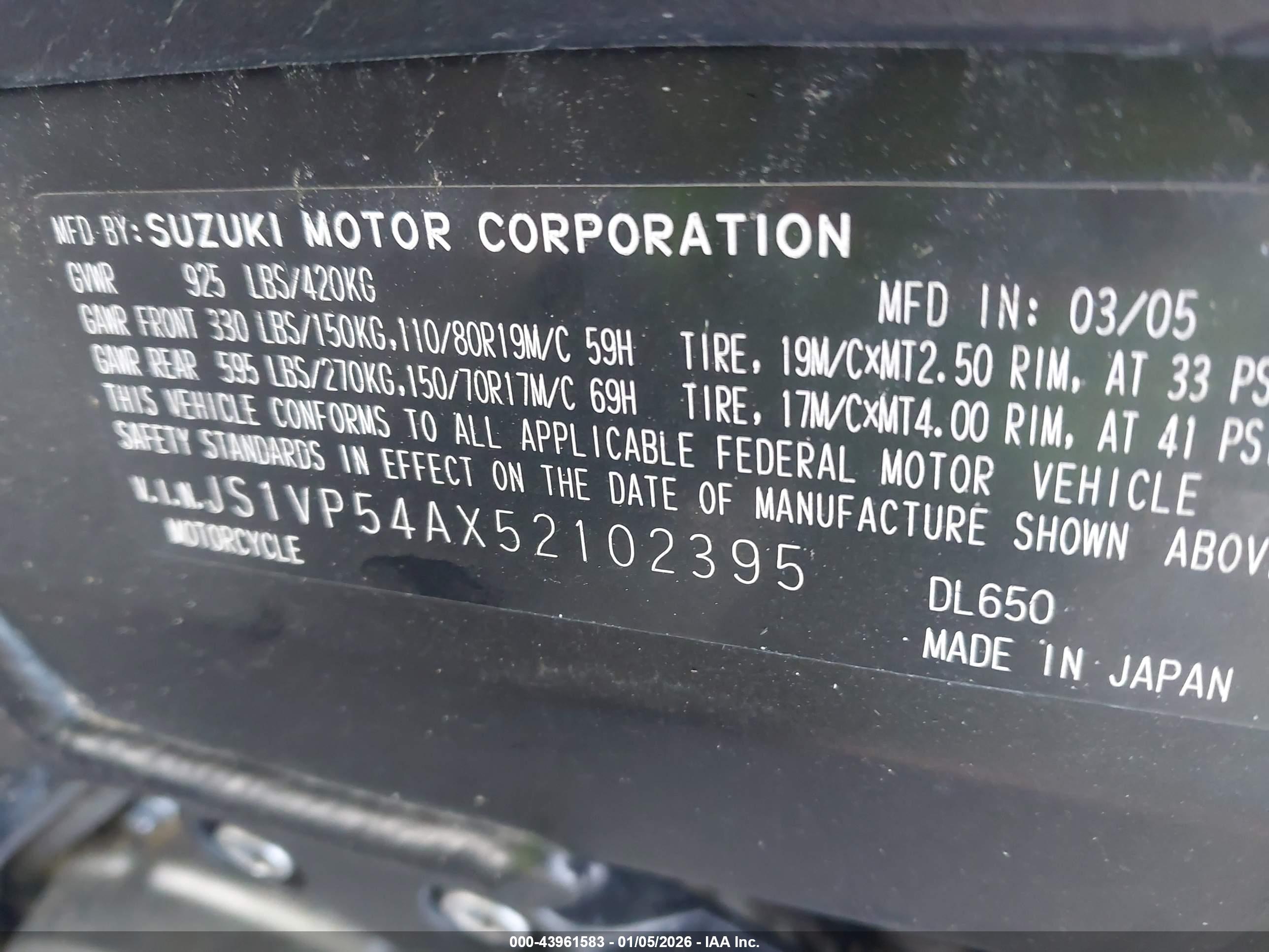 SUZUKI DL650 image 10