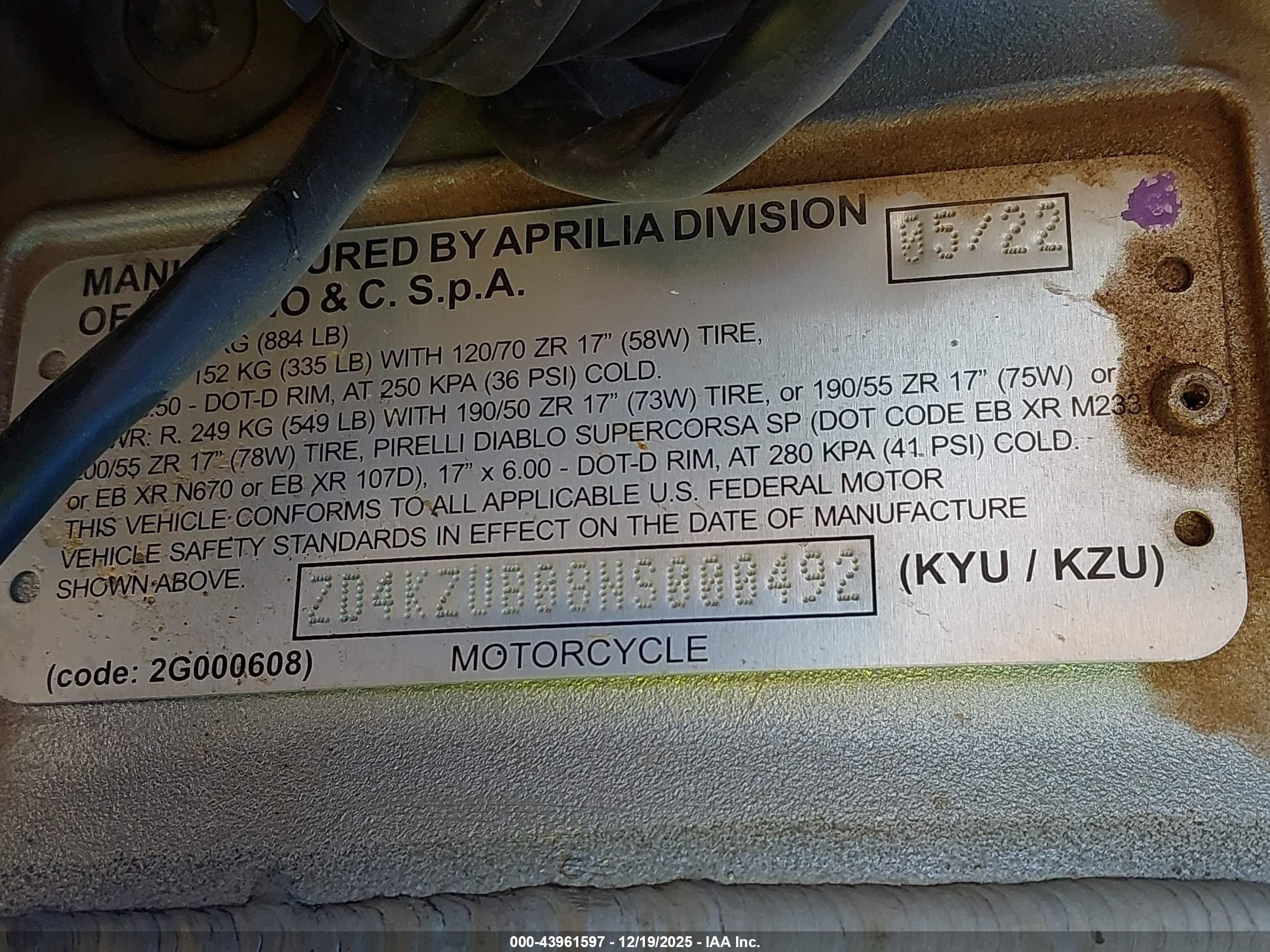 APRILIA TUONO image 10