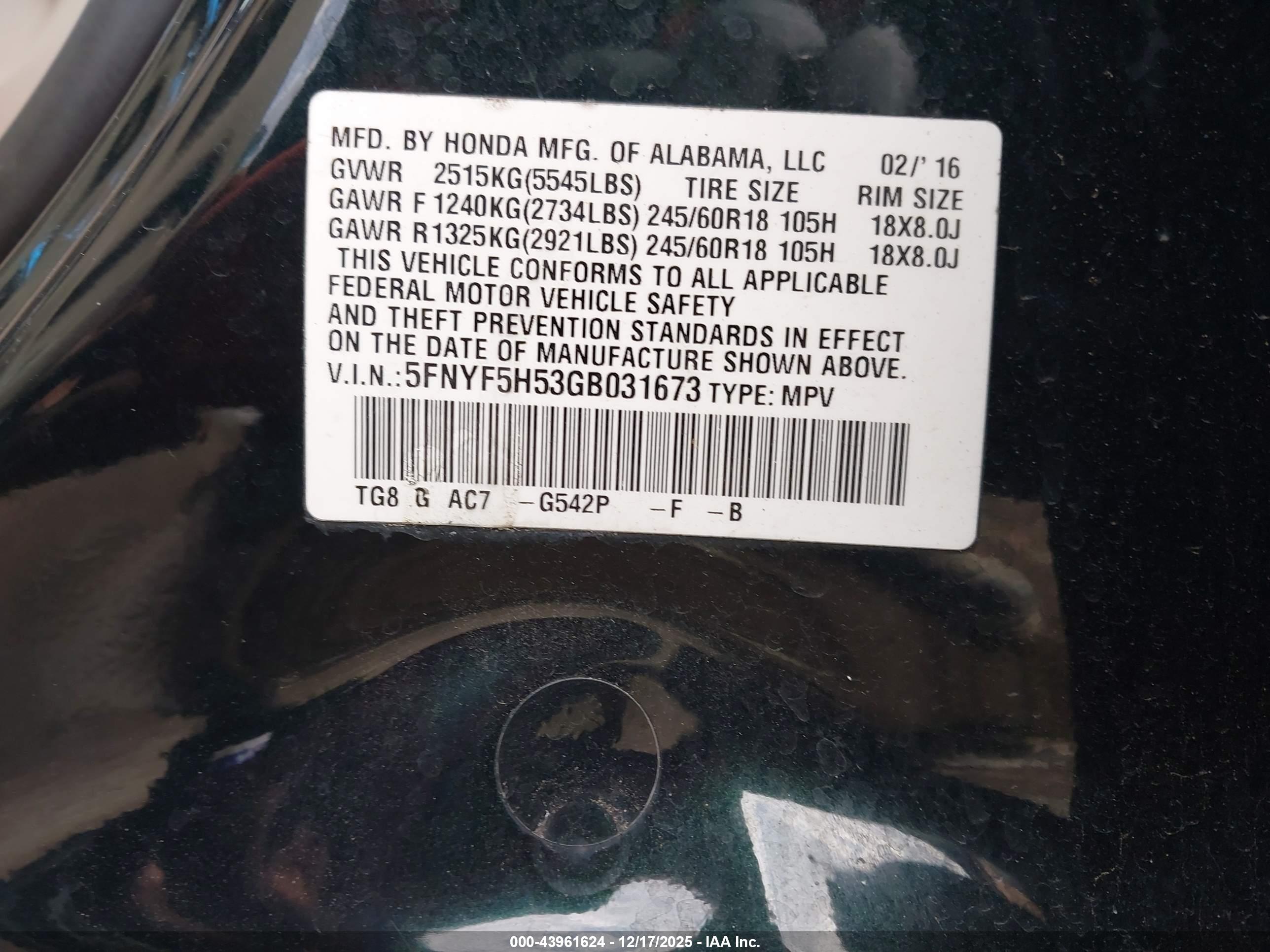 HONDA PILOT image 9