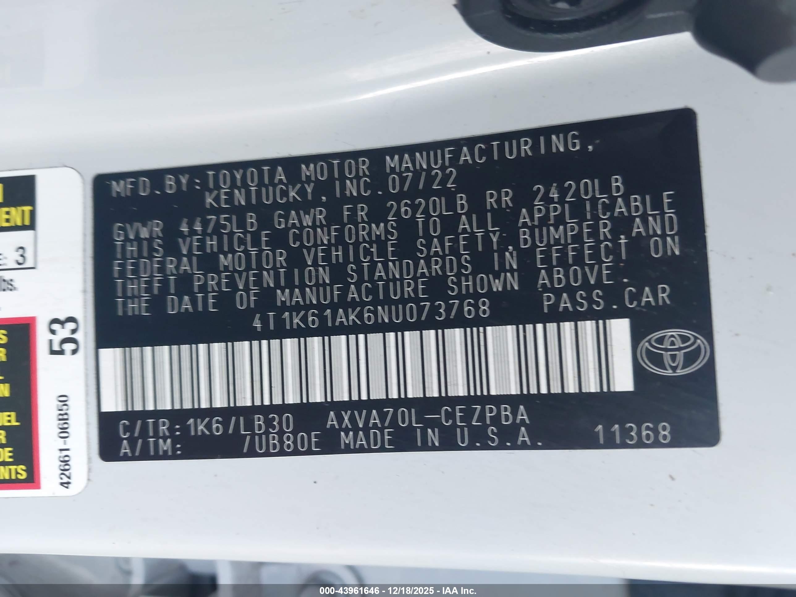 TOYOTA CAMRY image 9