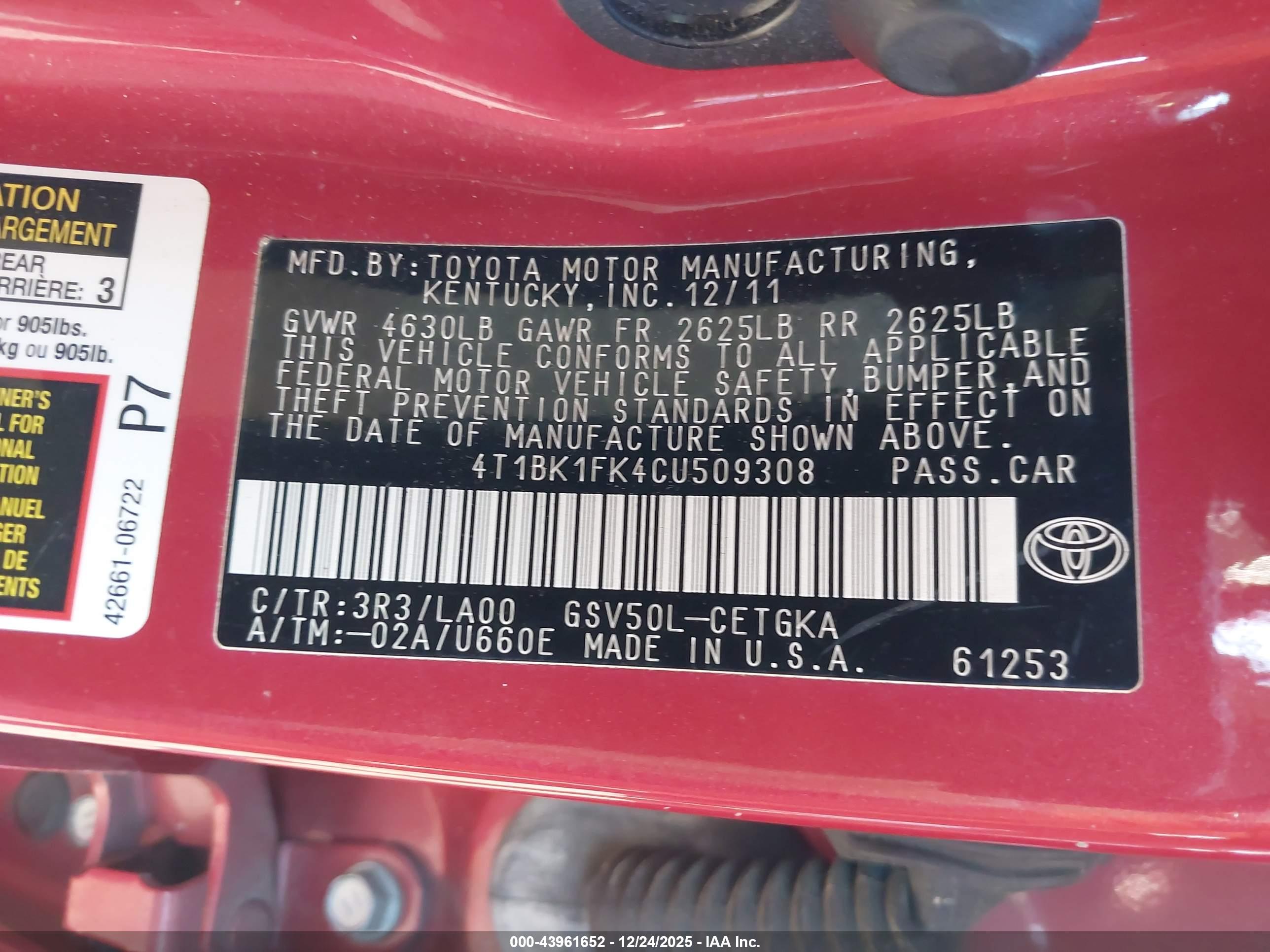 TOYOTA CAMRY image 9