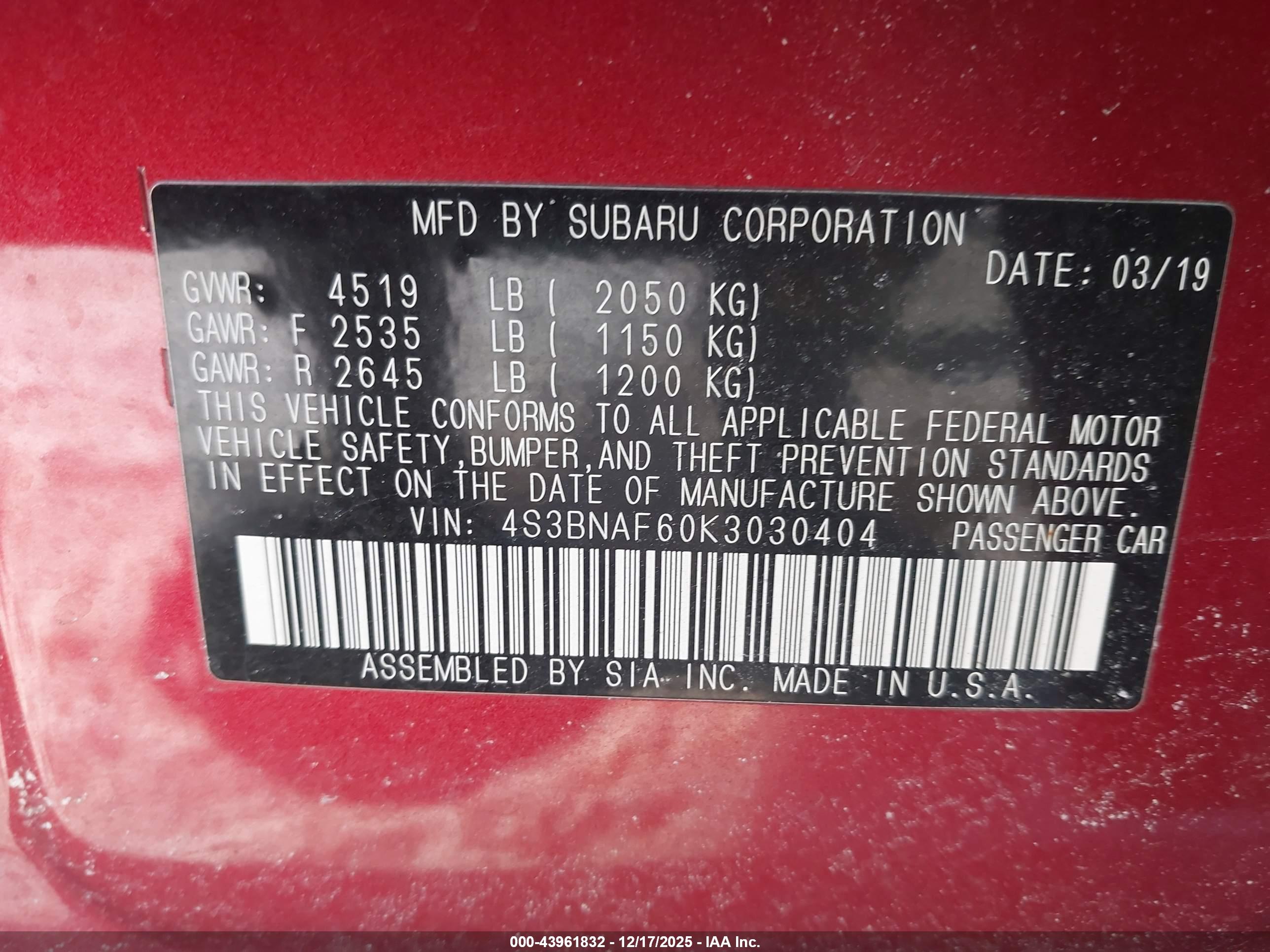 SUBARU LEGACY image 9