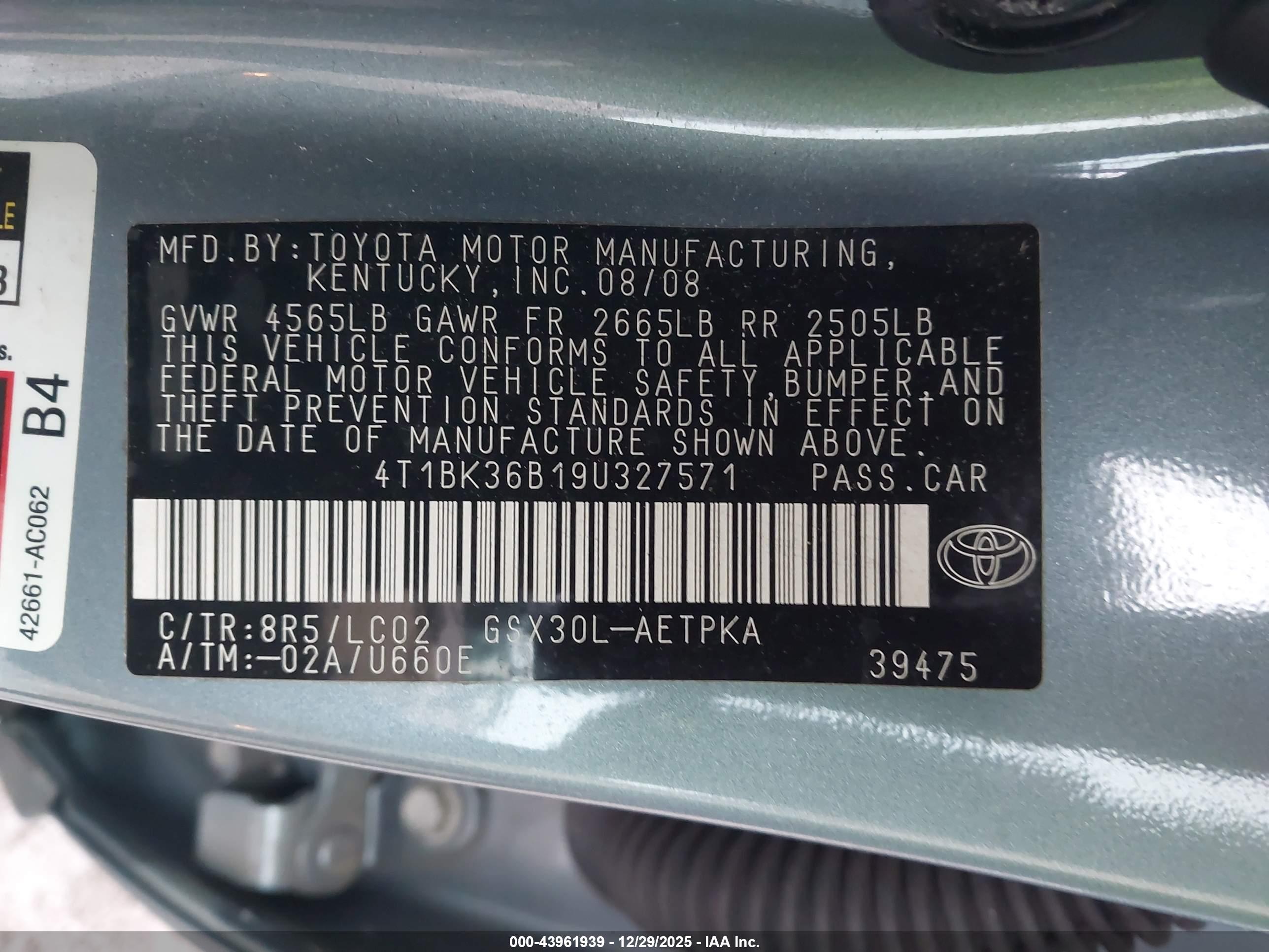 TOYOTA AVALON image 9