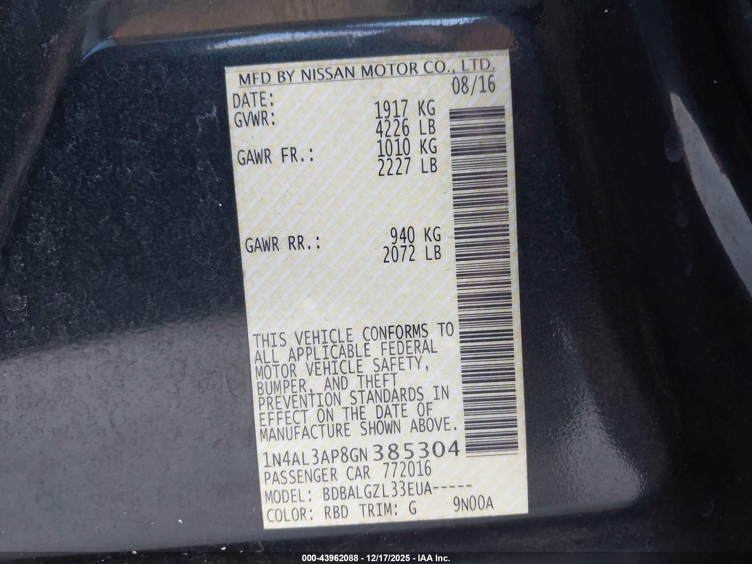 NISSAN ALTIMA image 9