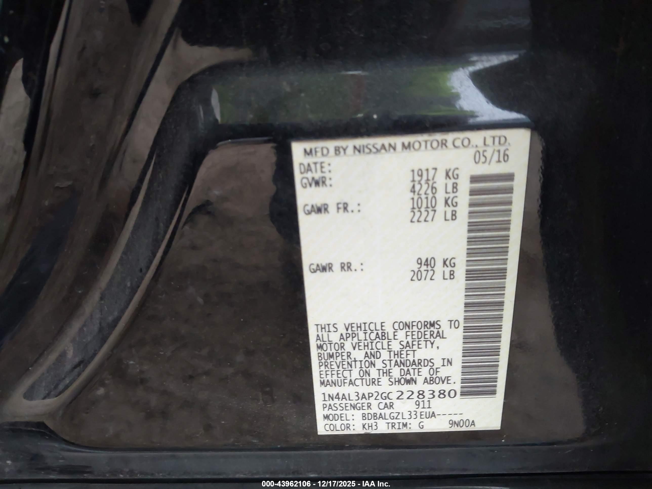 NISSAN ALTIMA image 9