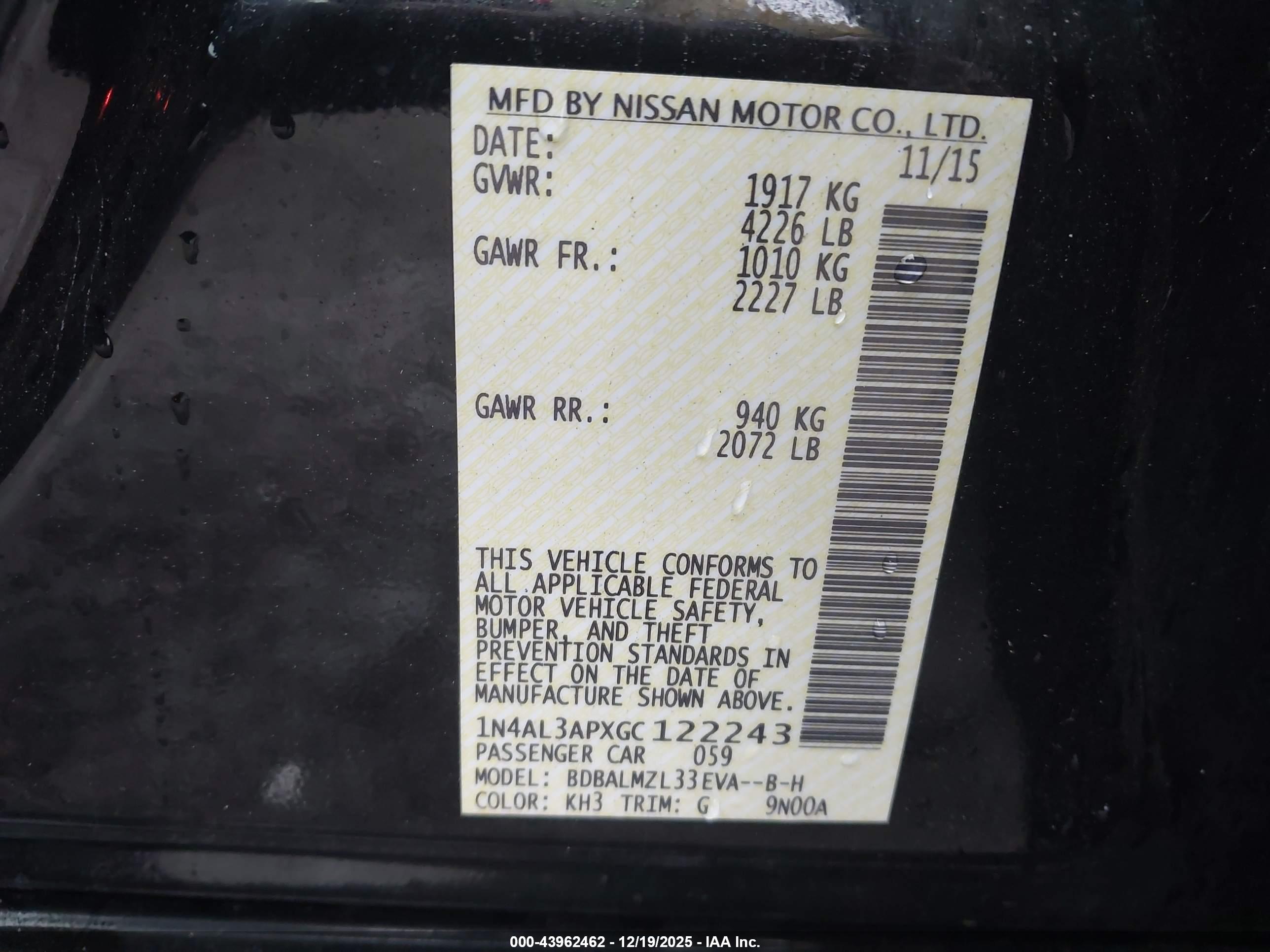 NISSAN ALTIMA image 9