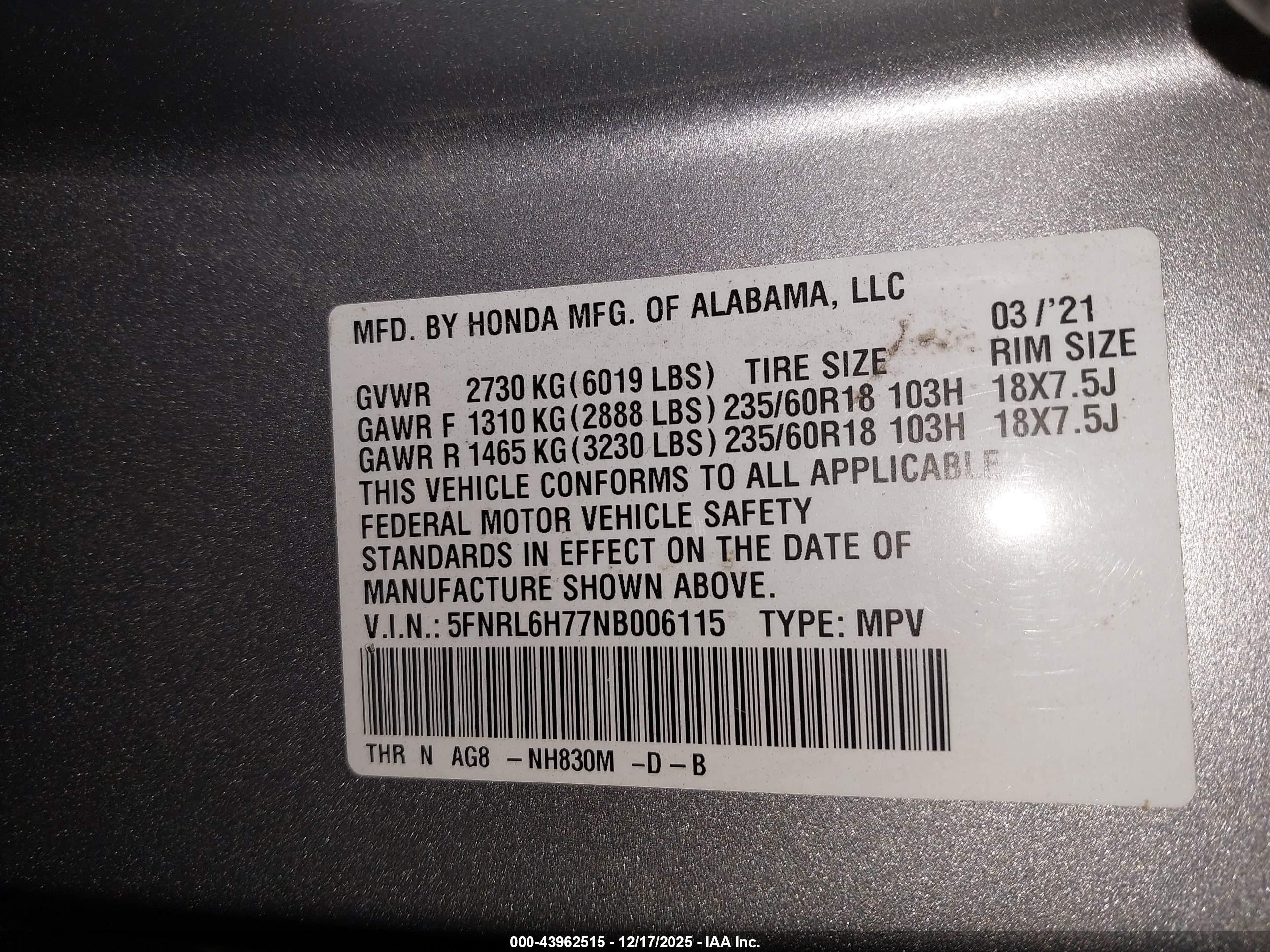 HONDA ODYSSEY image 9
