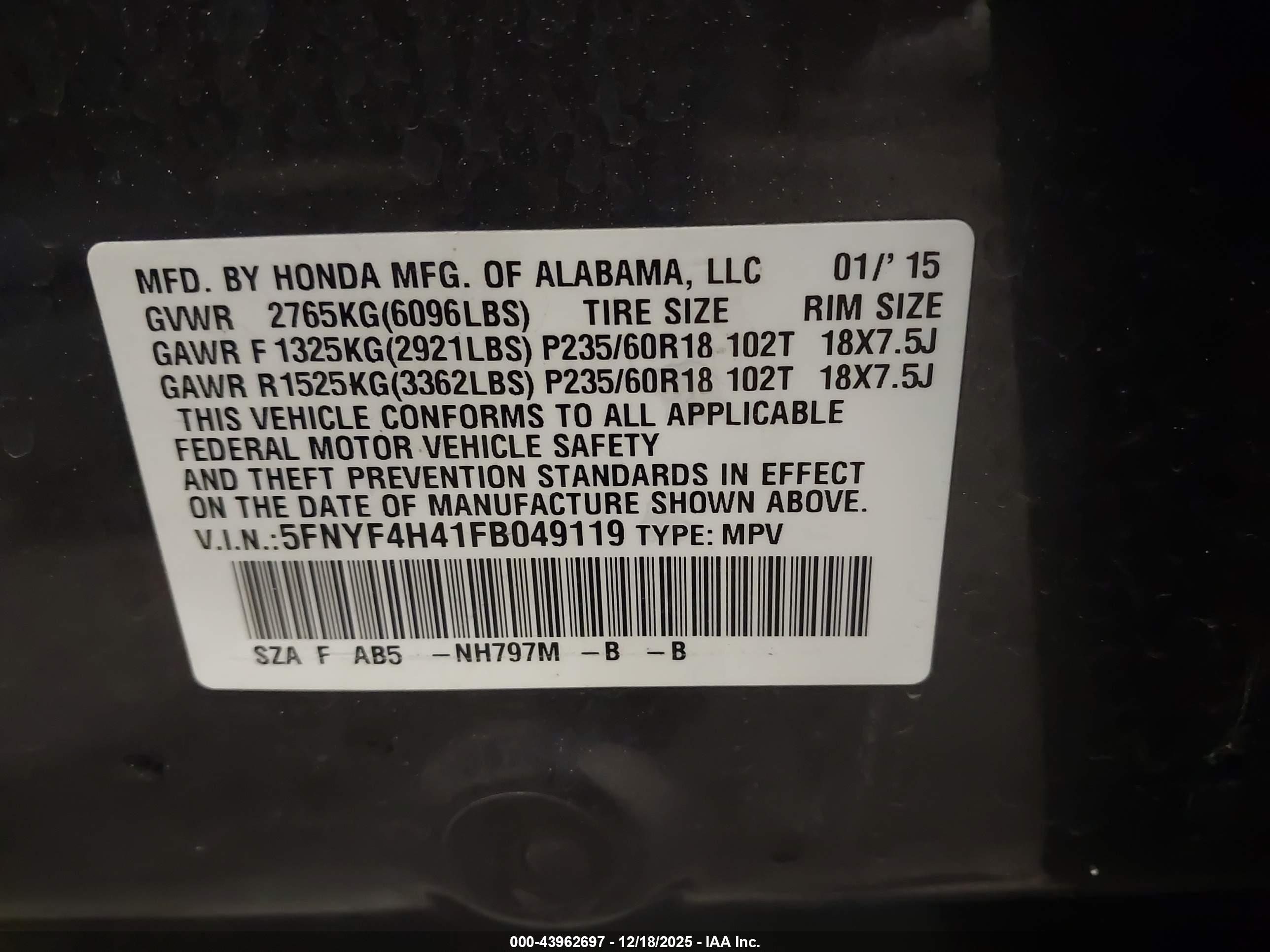 HONDA PILOT image 9