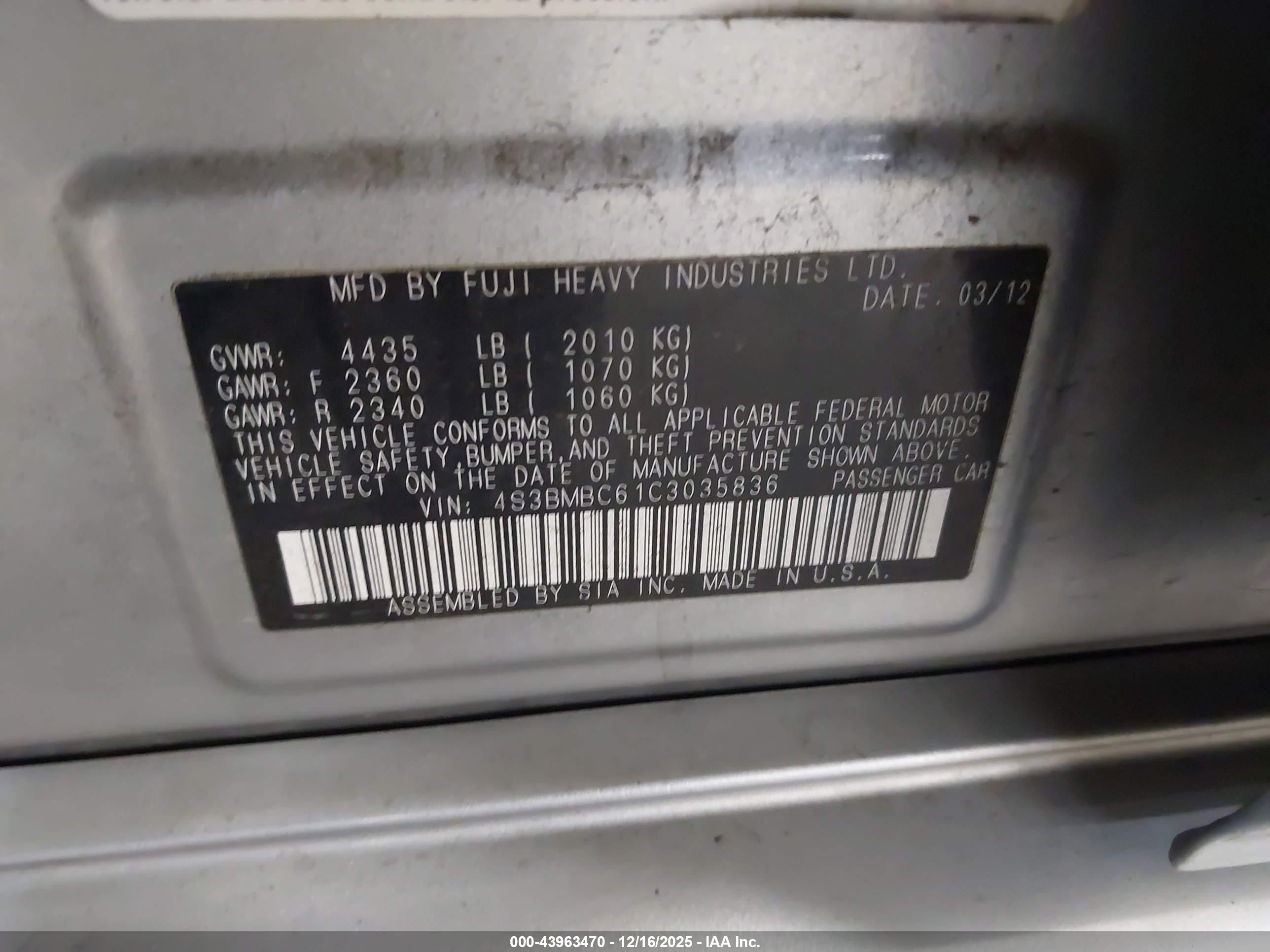 SUBARU LEGACY image 9