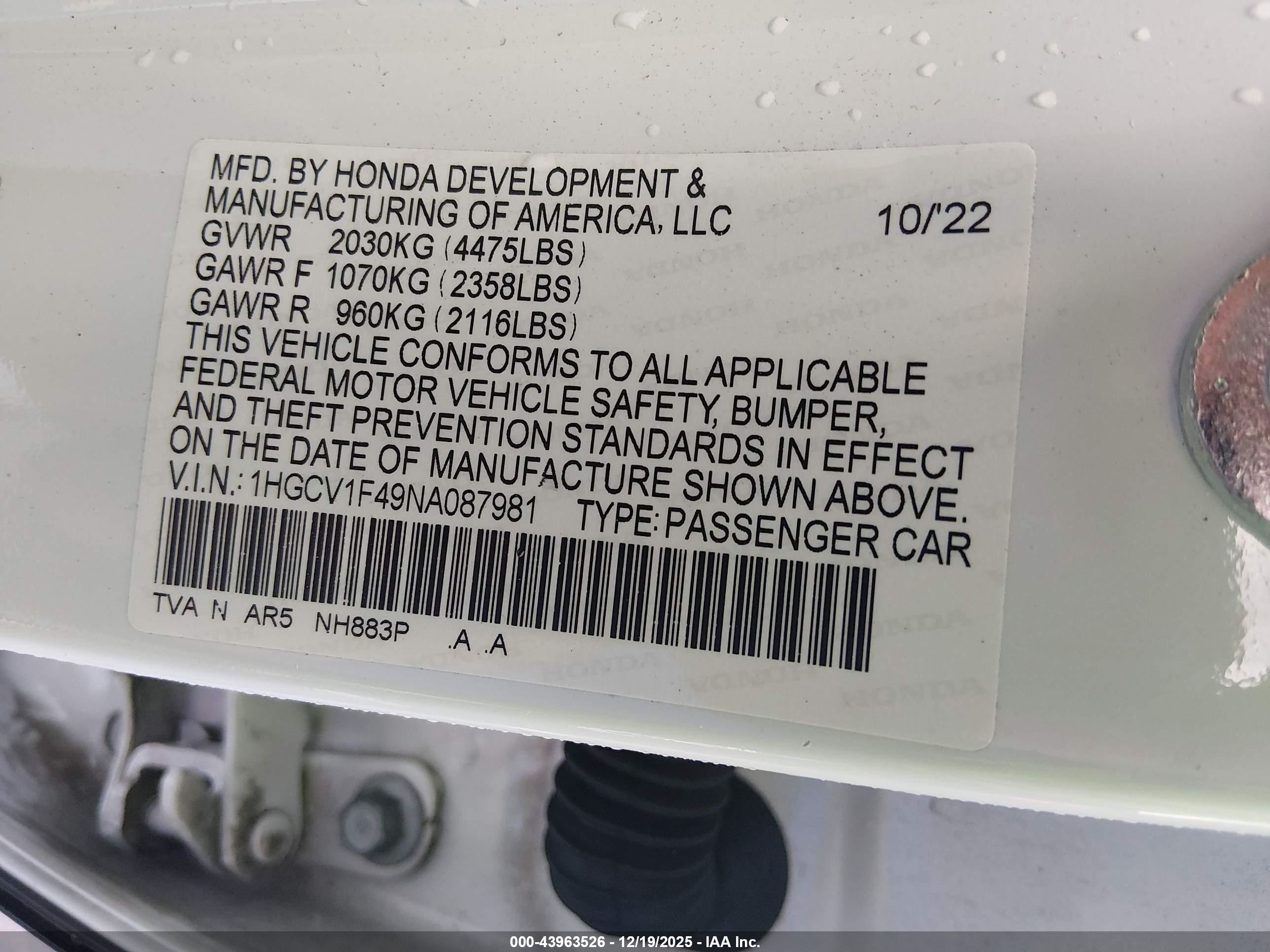 HONDA ACCORD image 9