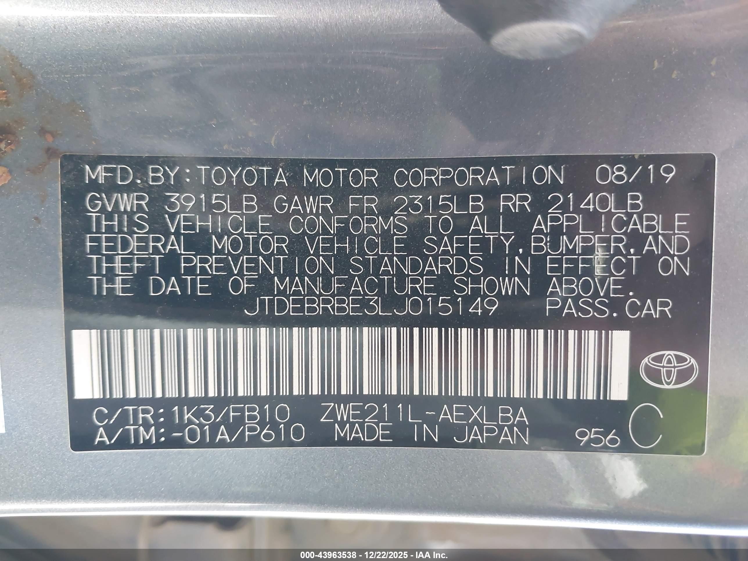 TOYOTA COROLLA image 9