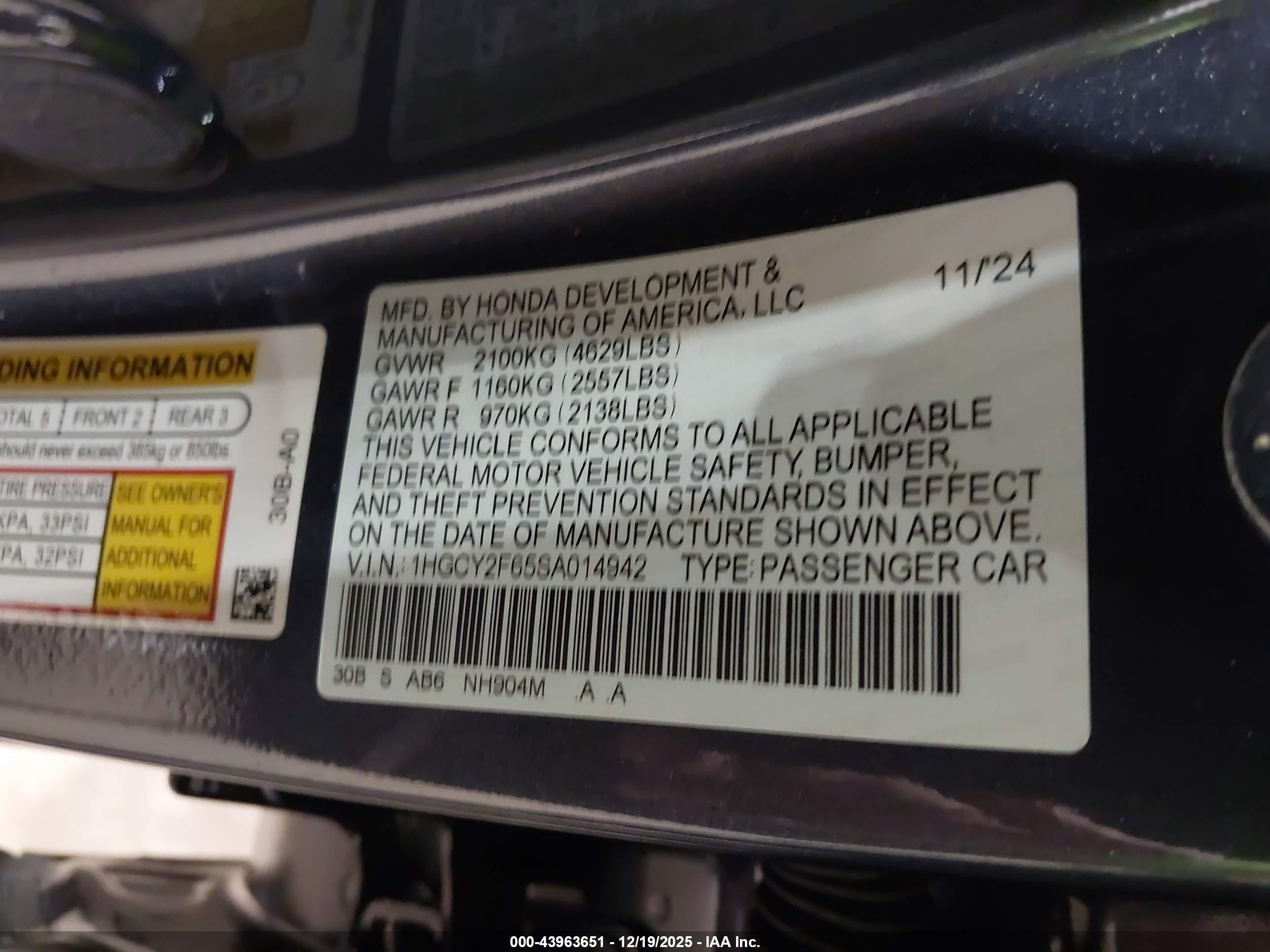 HONDA ACCORD image 9