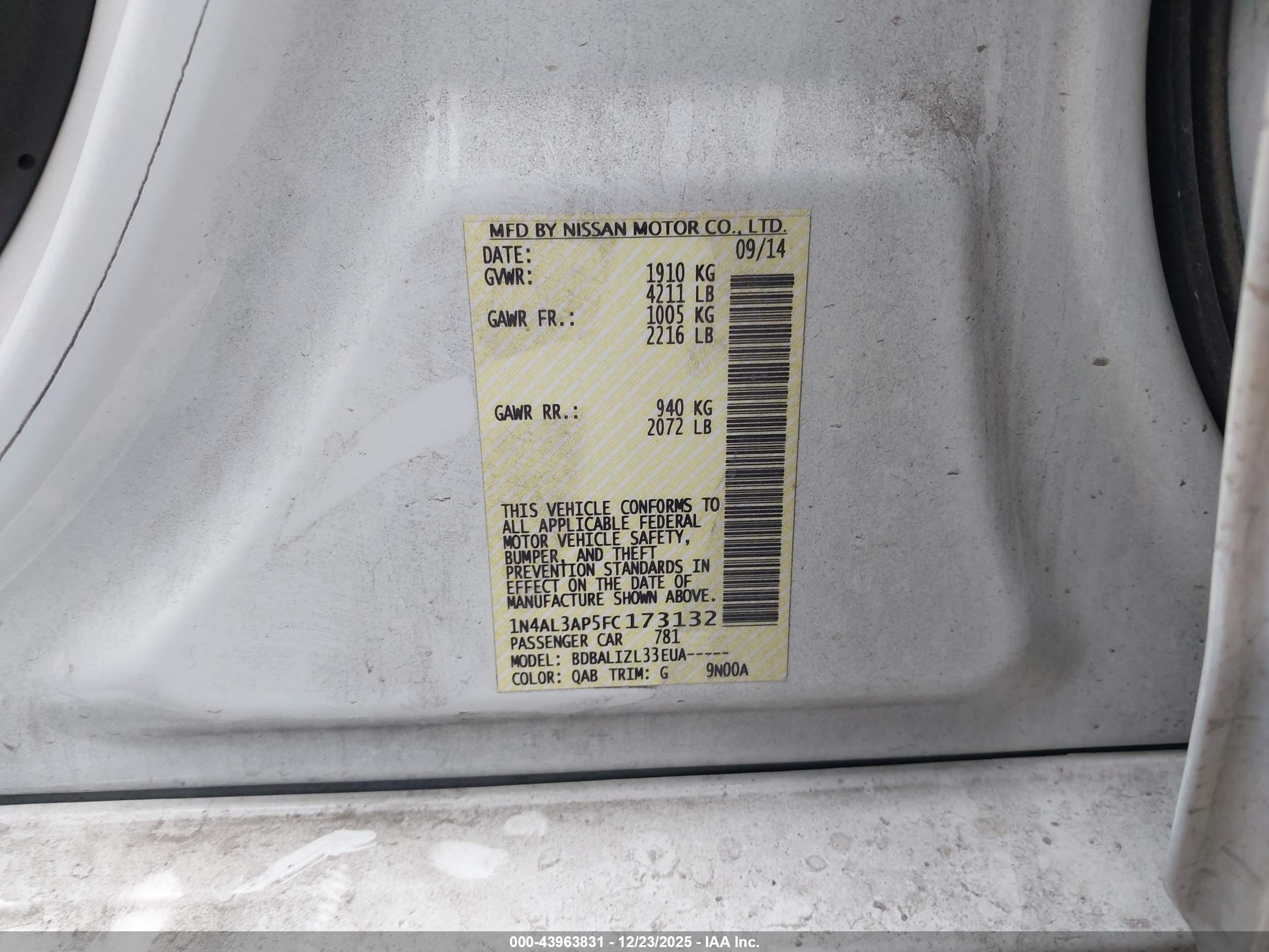 NISSAN ALTIMA image 9