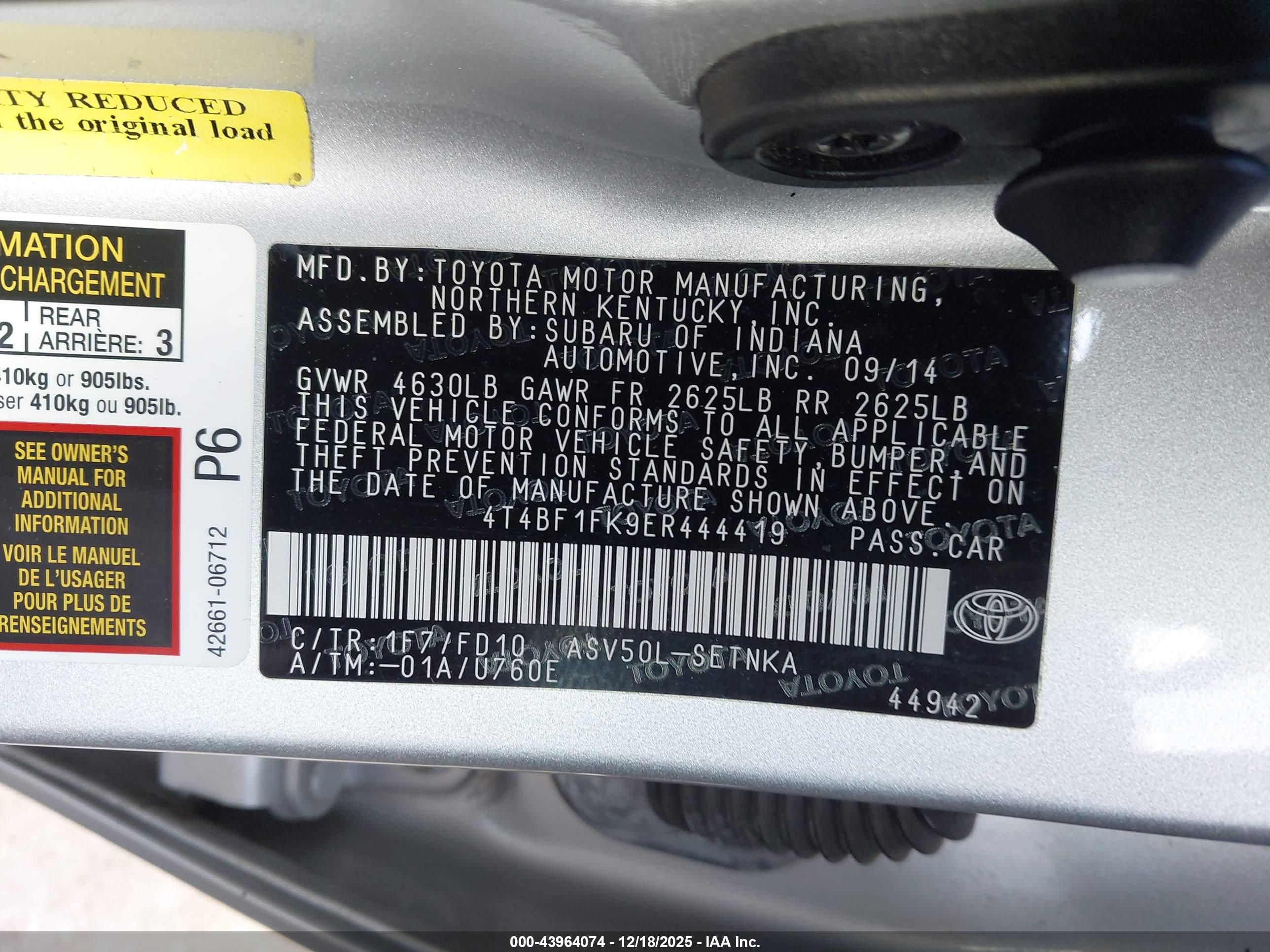 TOYOTA CAMRY image 9
