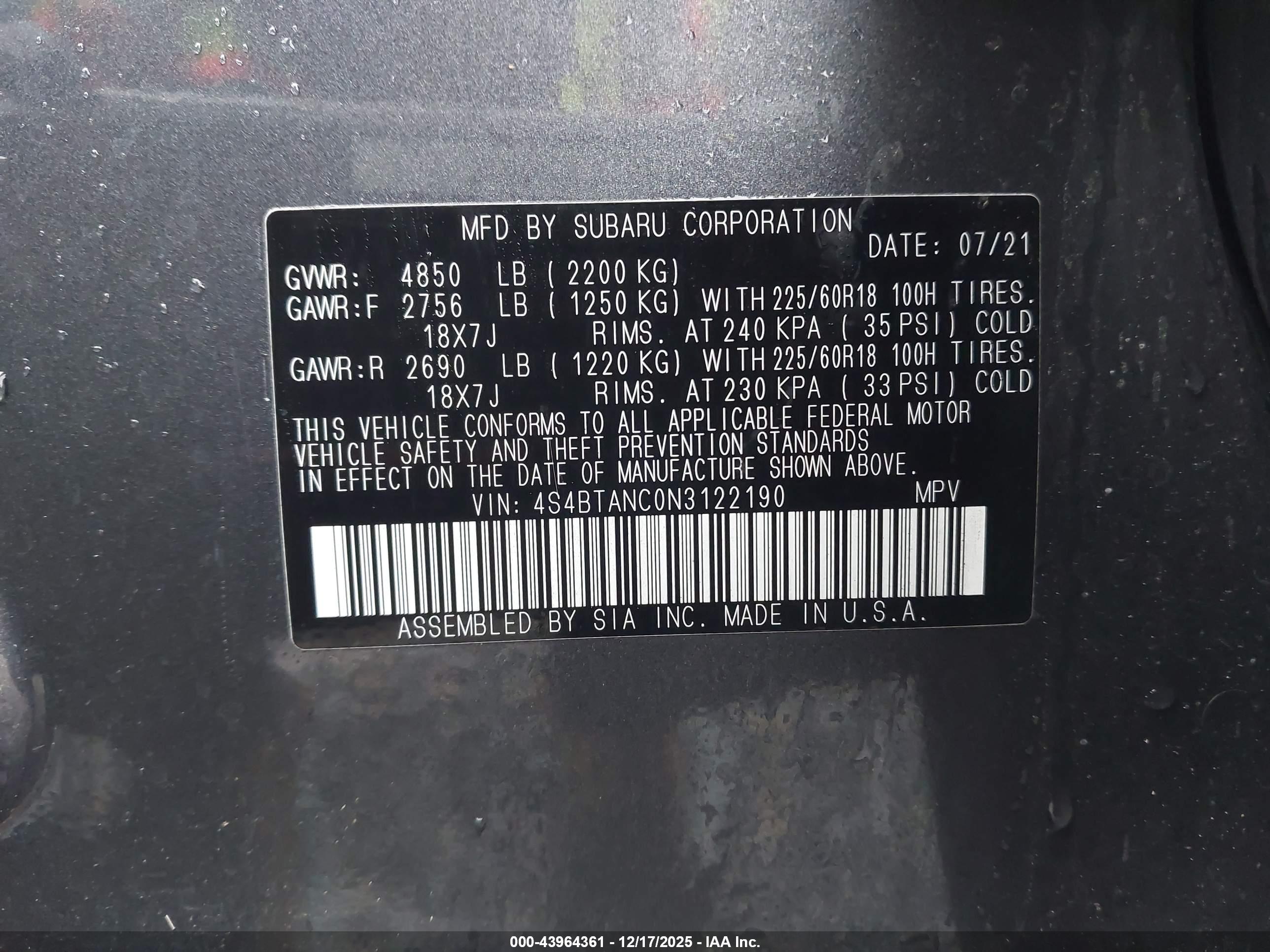 SUBARU OUTBACK image 9