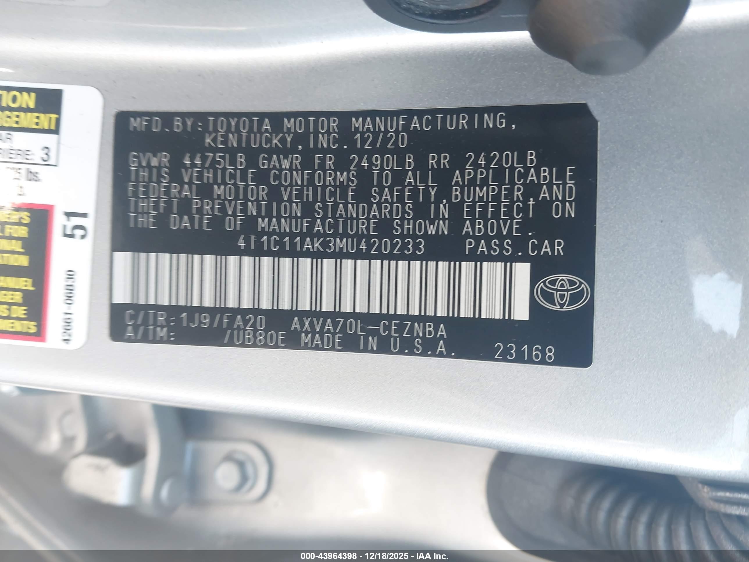 TOYOTA CAMRY image 9