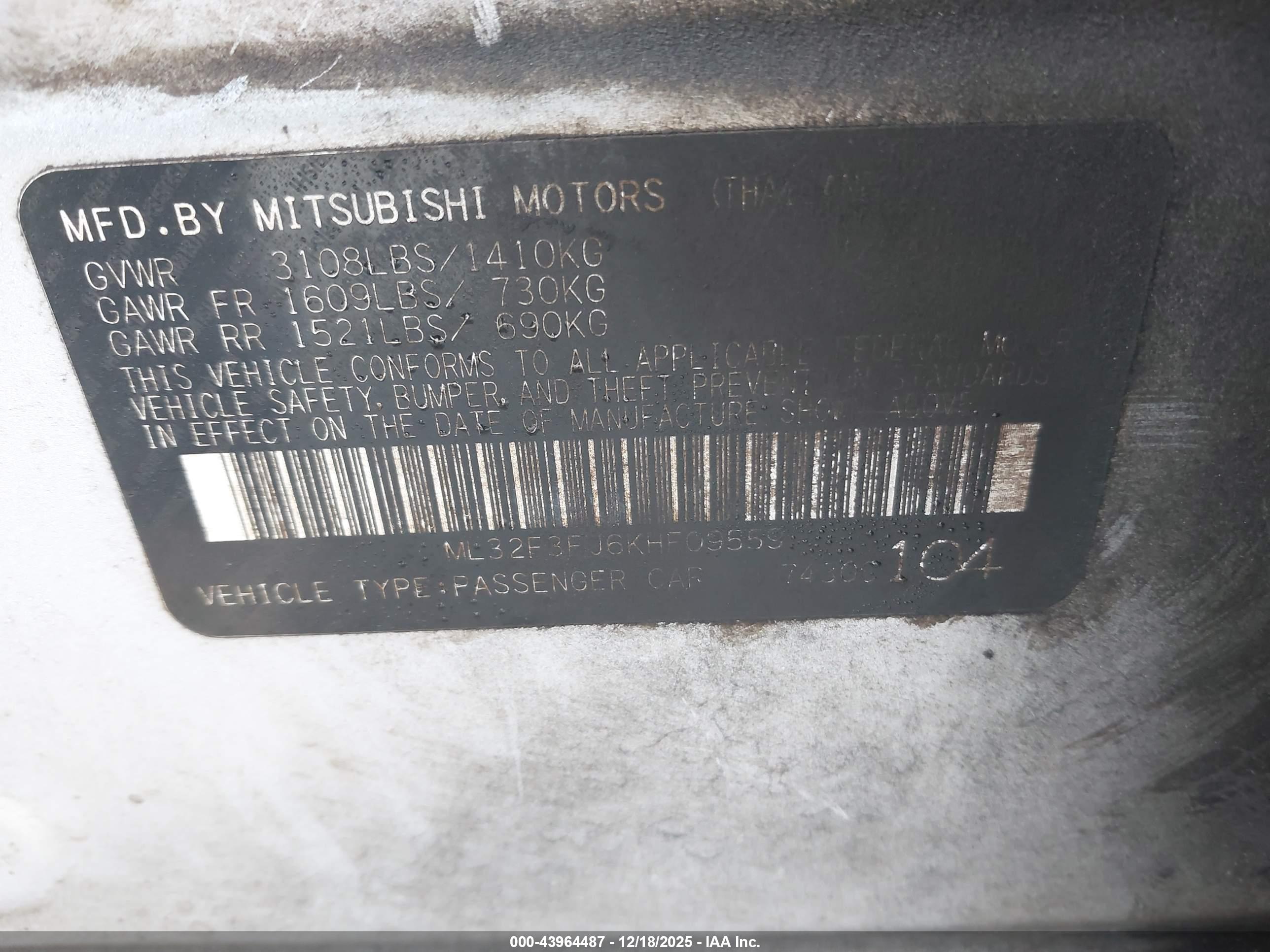 MITSUBISHI MIRAGE image 9