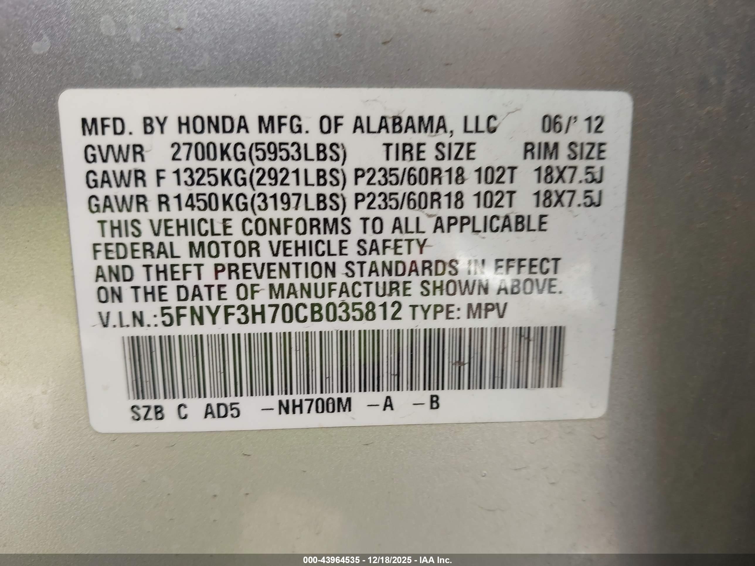 HONDA PILOT image 9