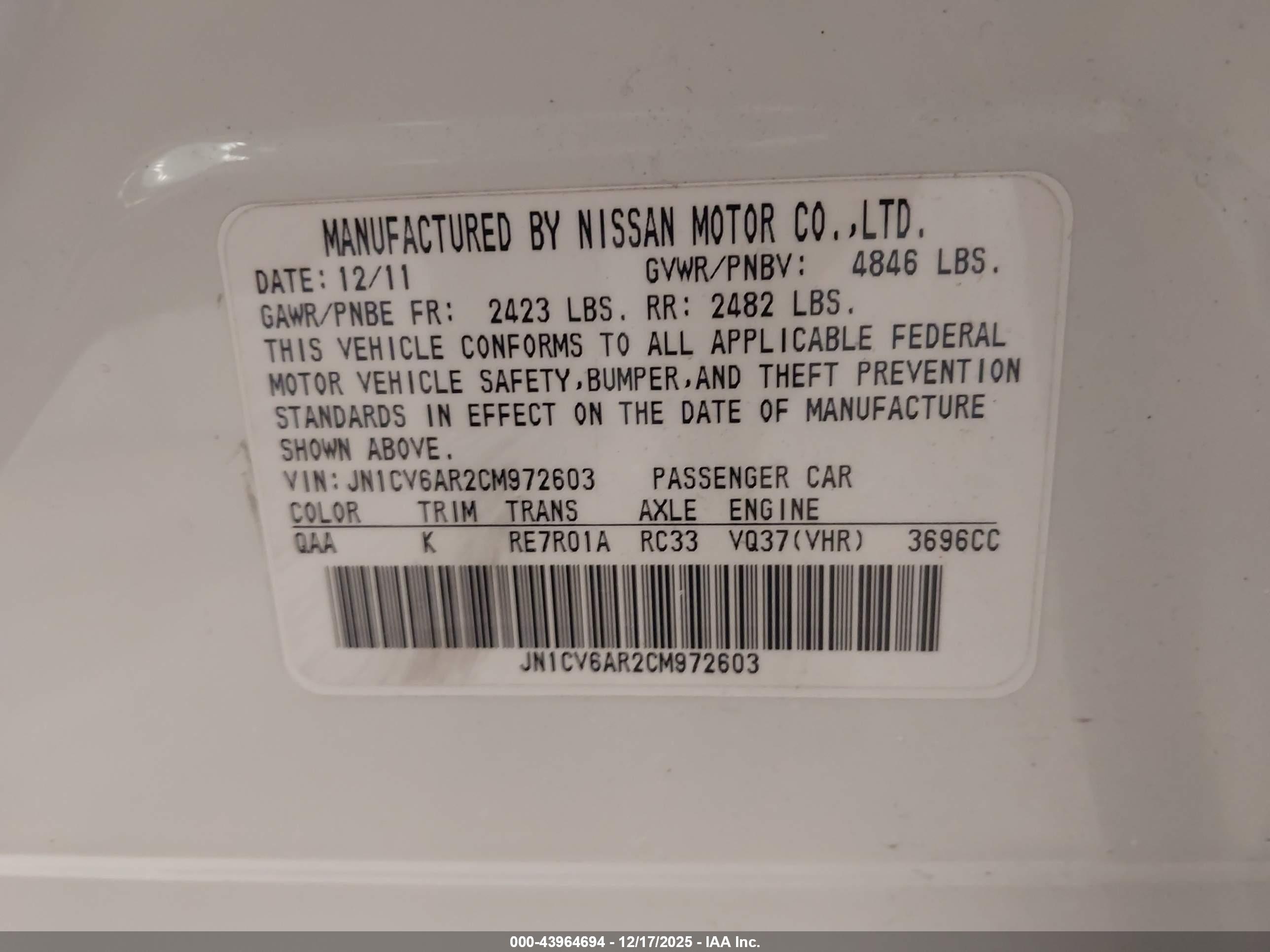 INFINITI G37X image 9