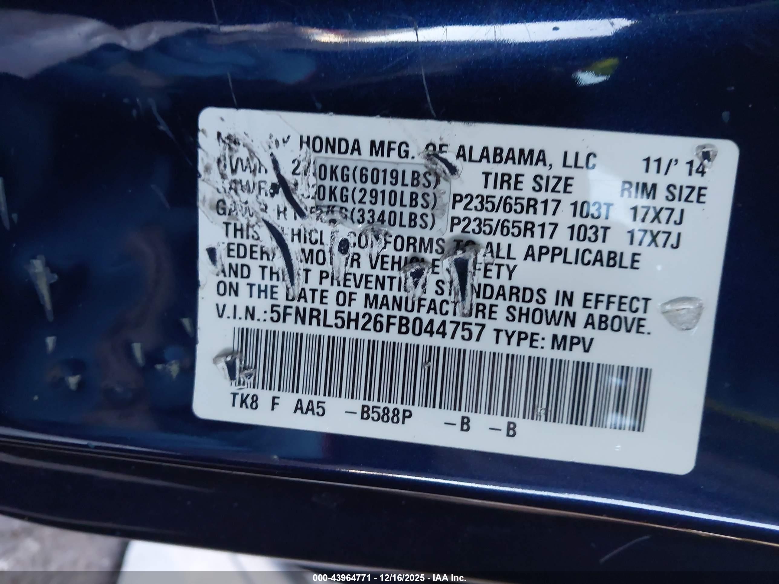 HONDA ODYSSEY image 9