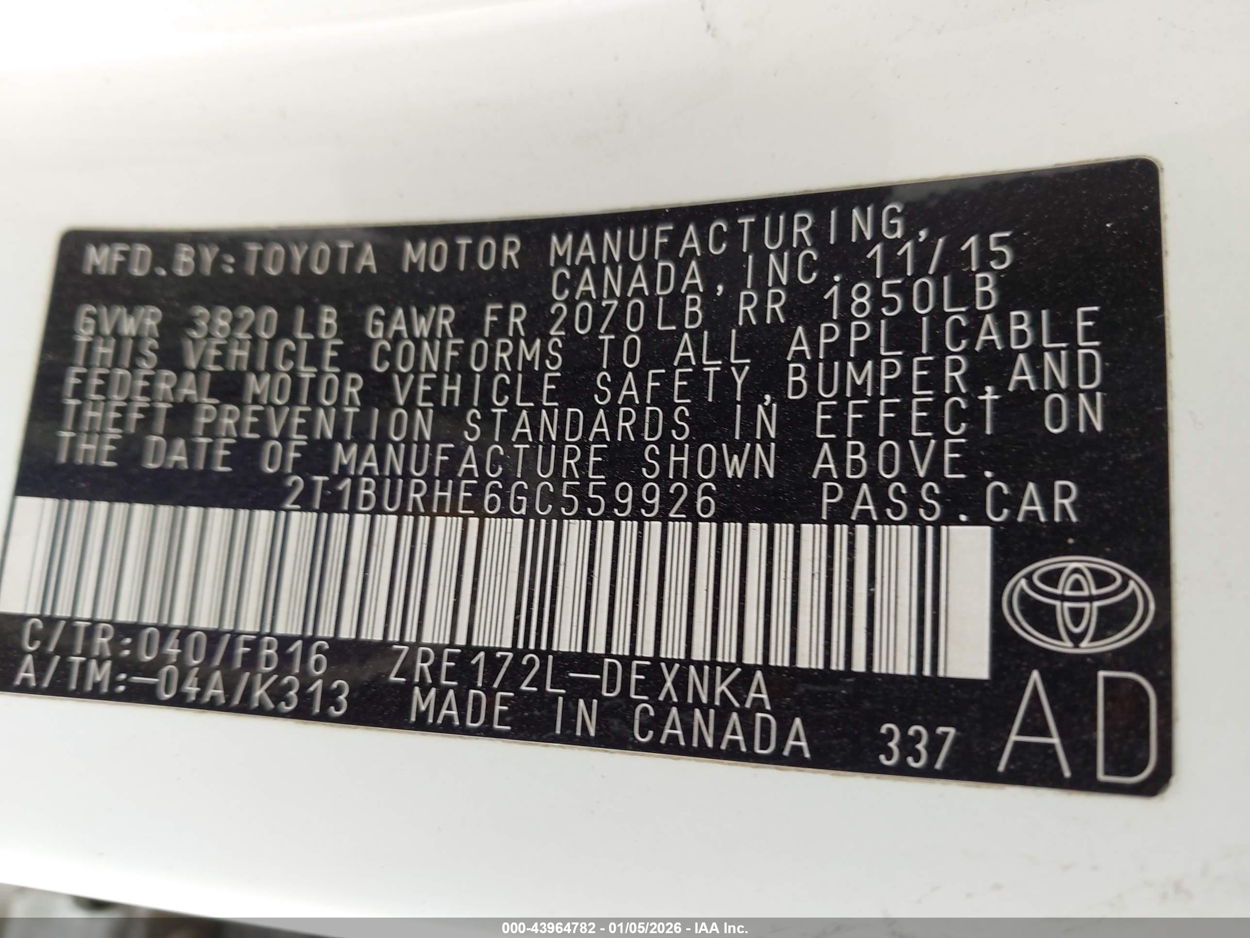 TOYOTA COROLLA image 9