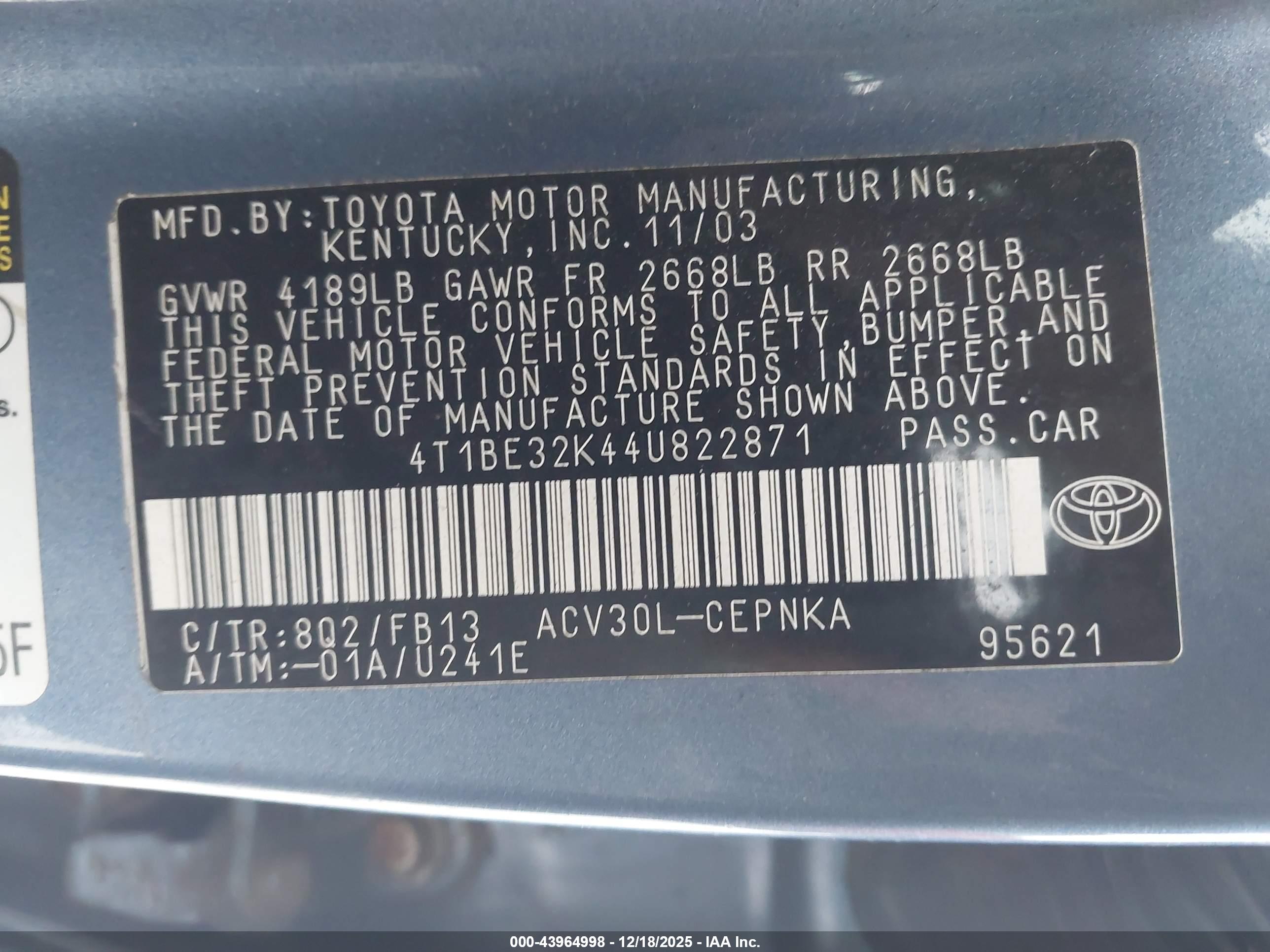 TOYOTA CAMRY image 9