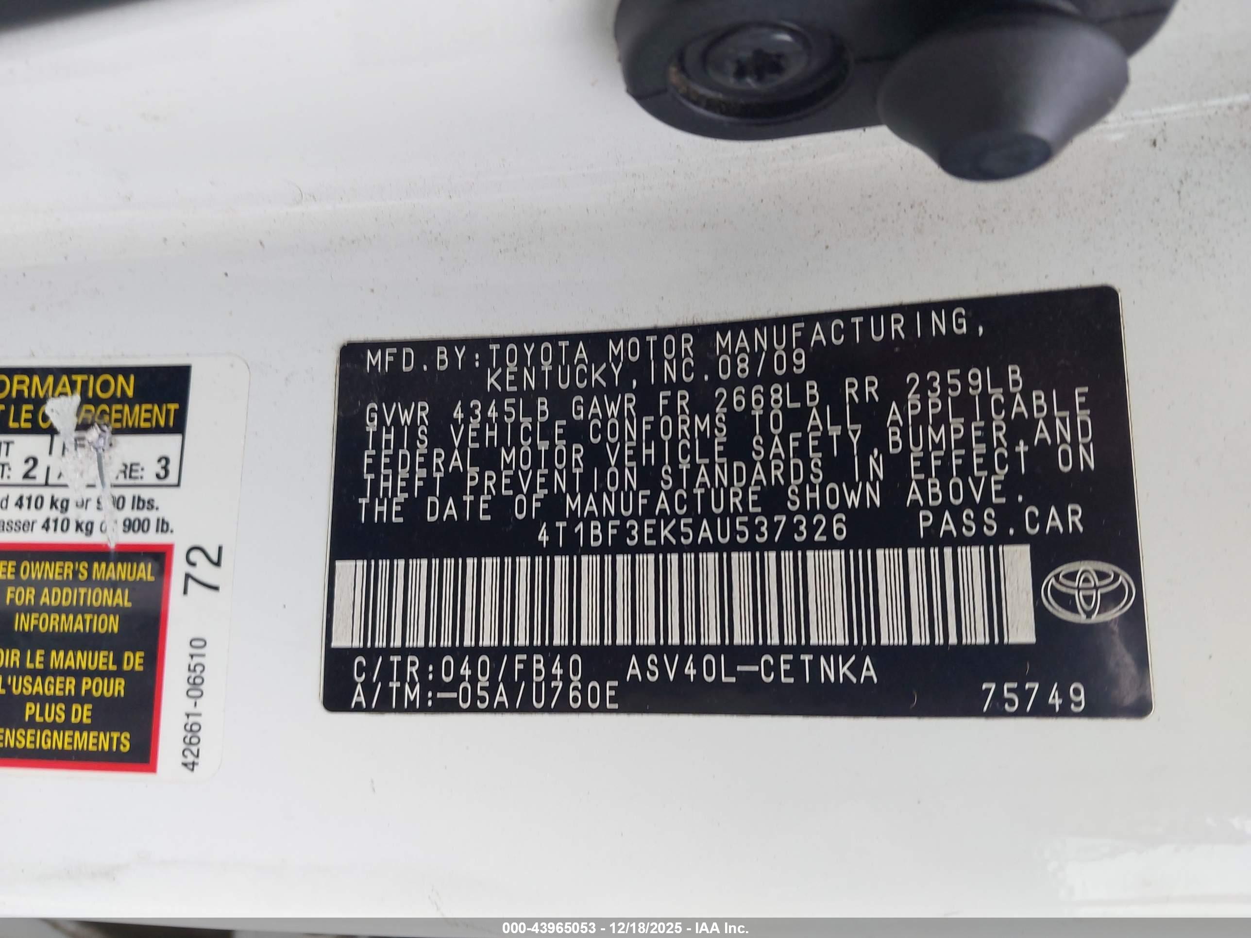 TOYOTA CAMRY image 9