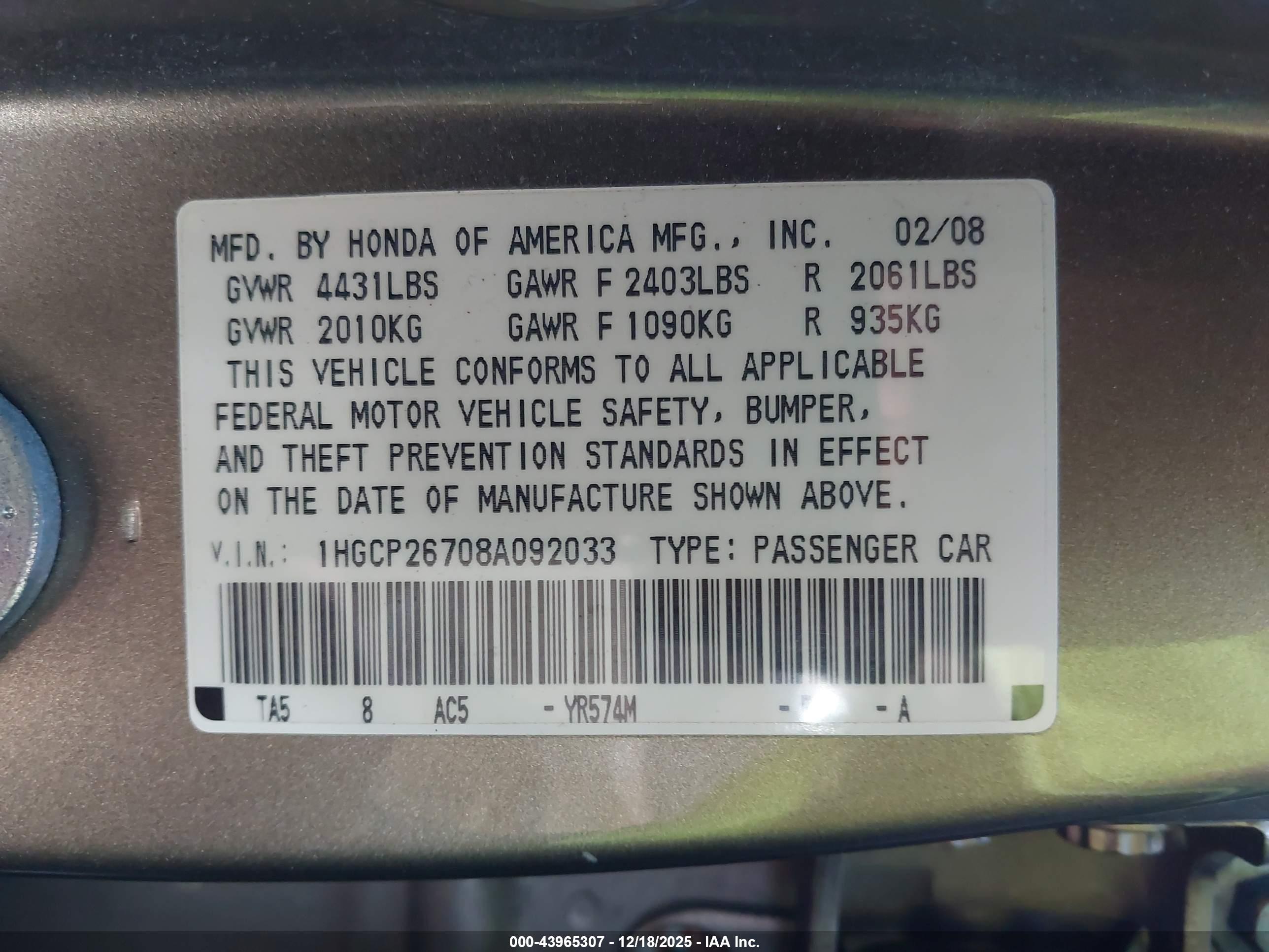 HONDA ACCORD image 9