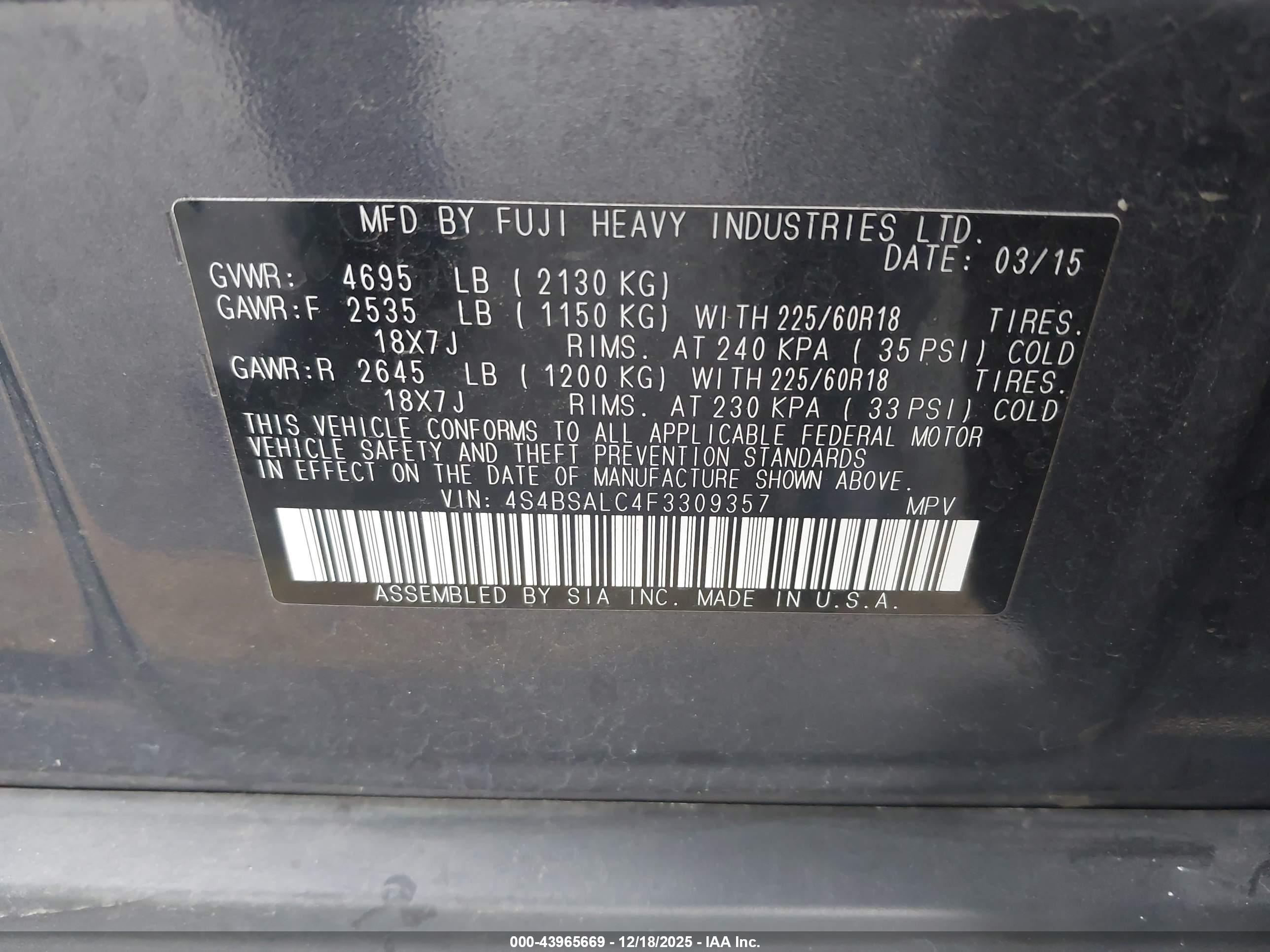 SUBARU OUTBACK image 9