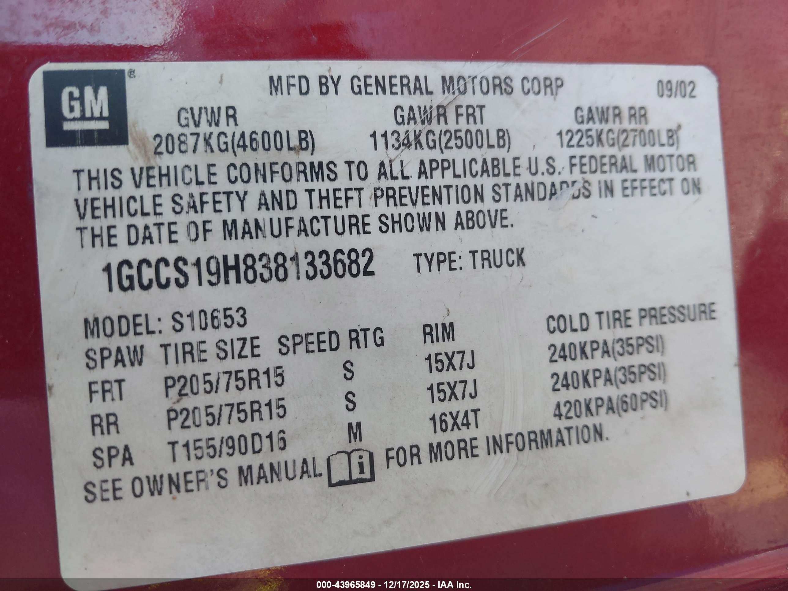 CHEVROLET S-10 image 9