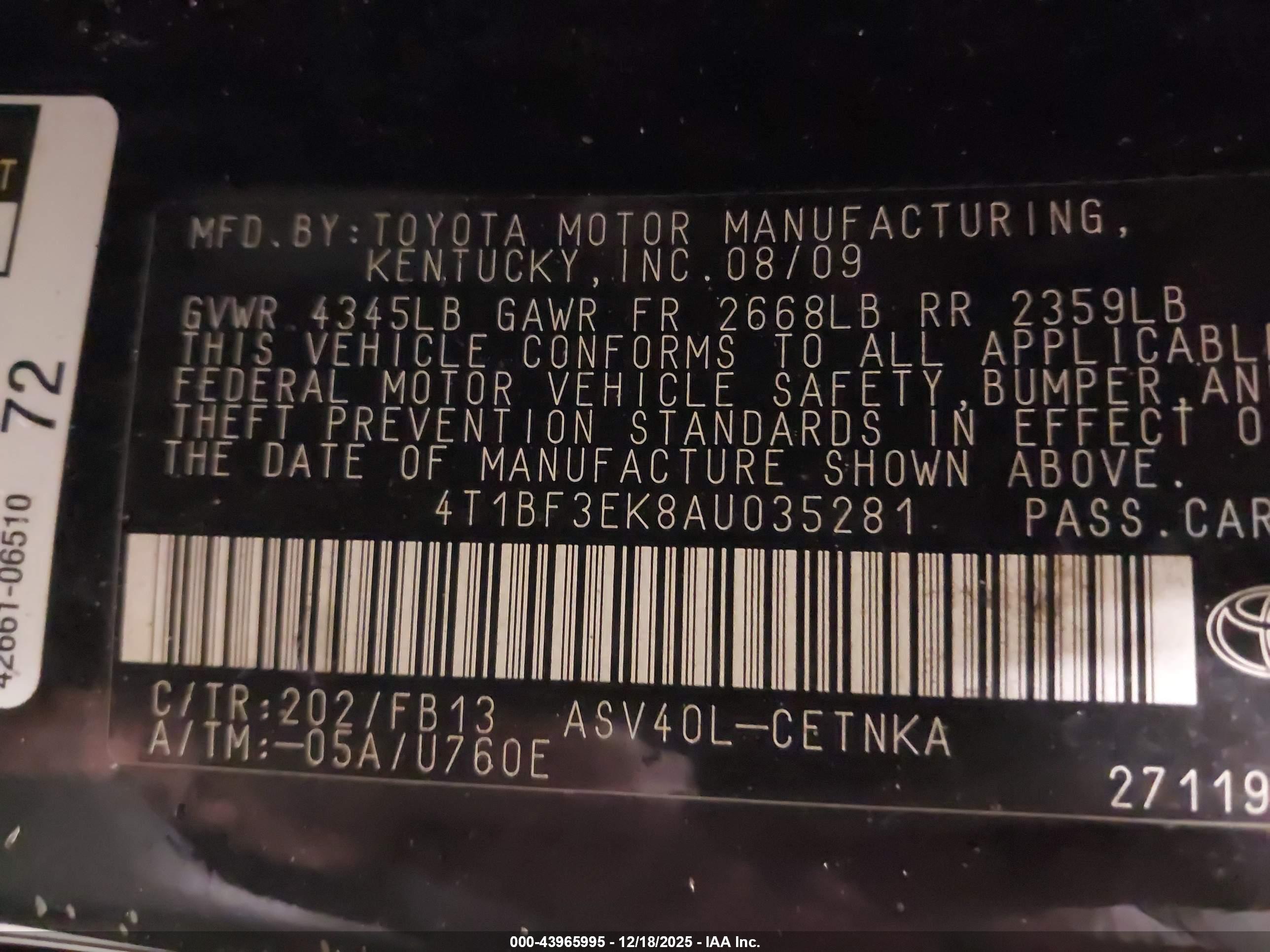 TOYOTA CAMRY image 9