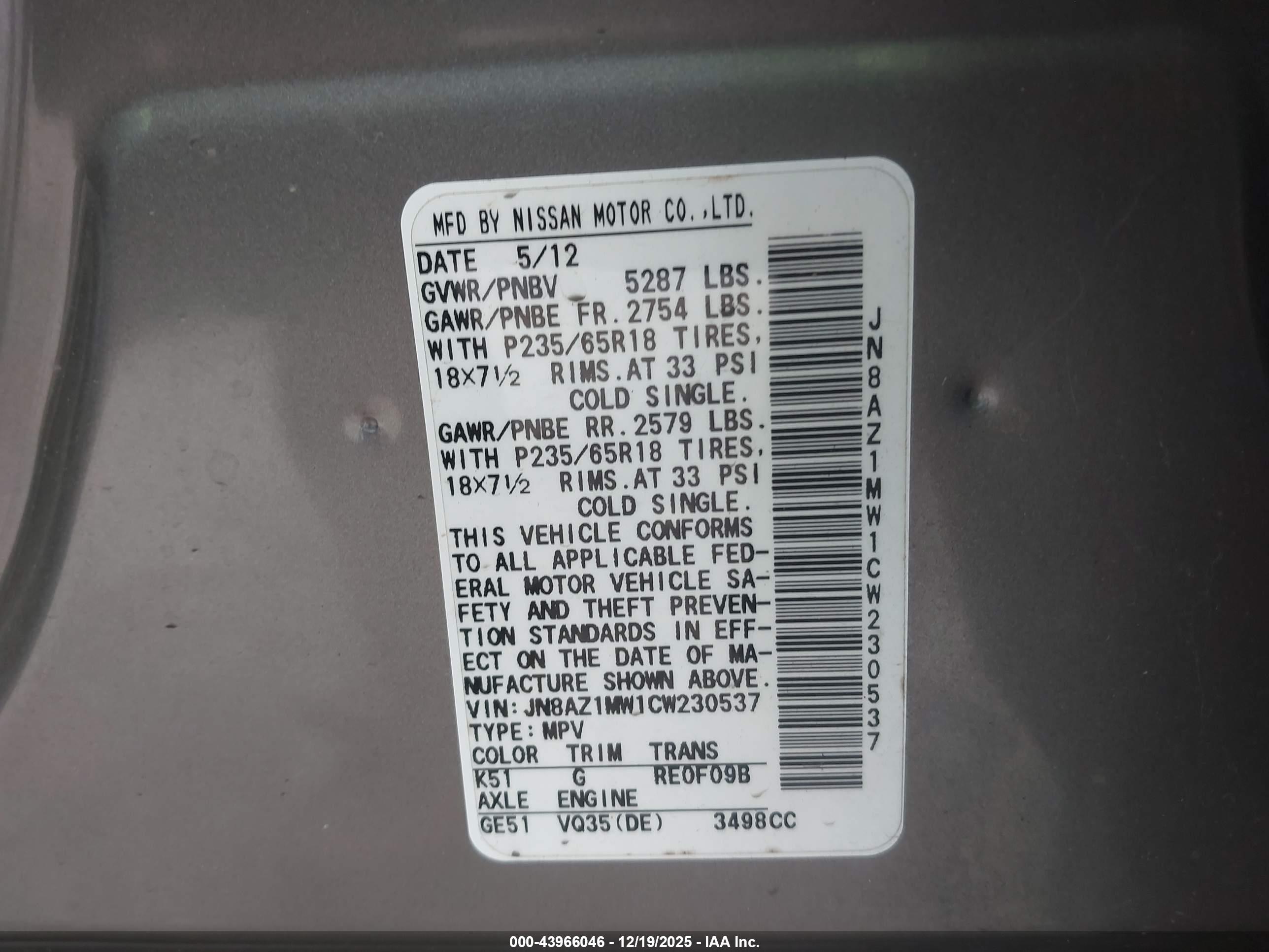 NISSAN MURANO image 9