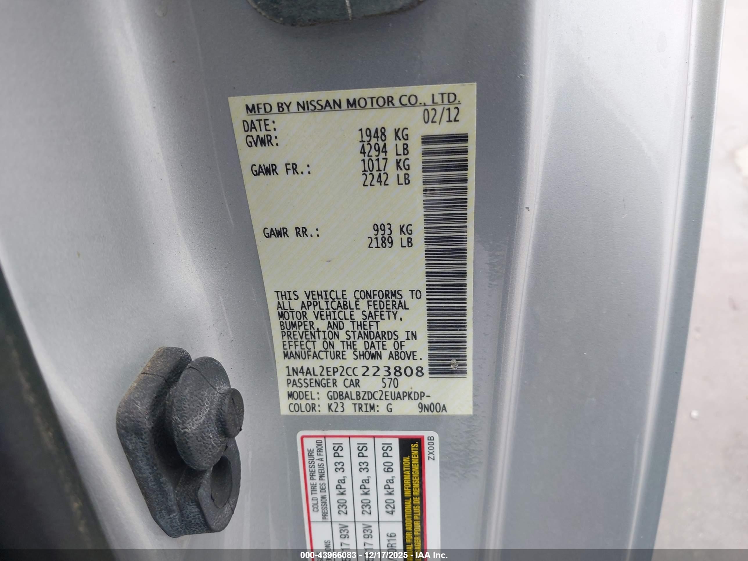 NISSAN ALTIMA image 9