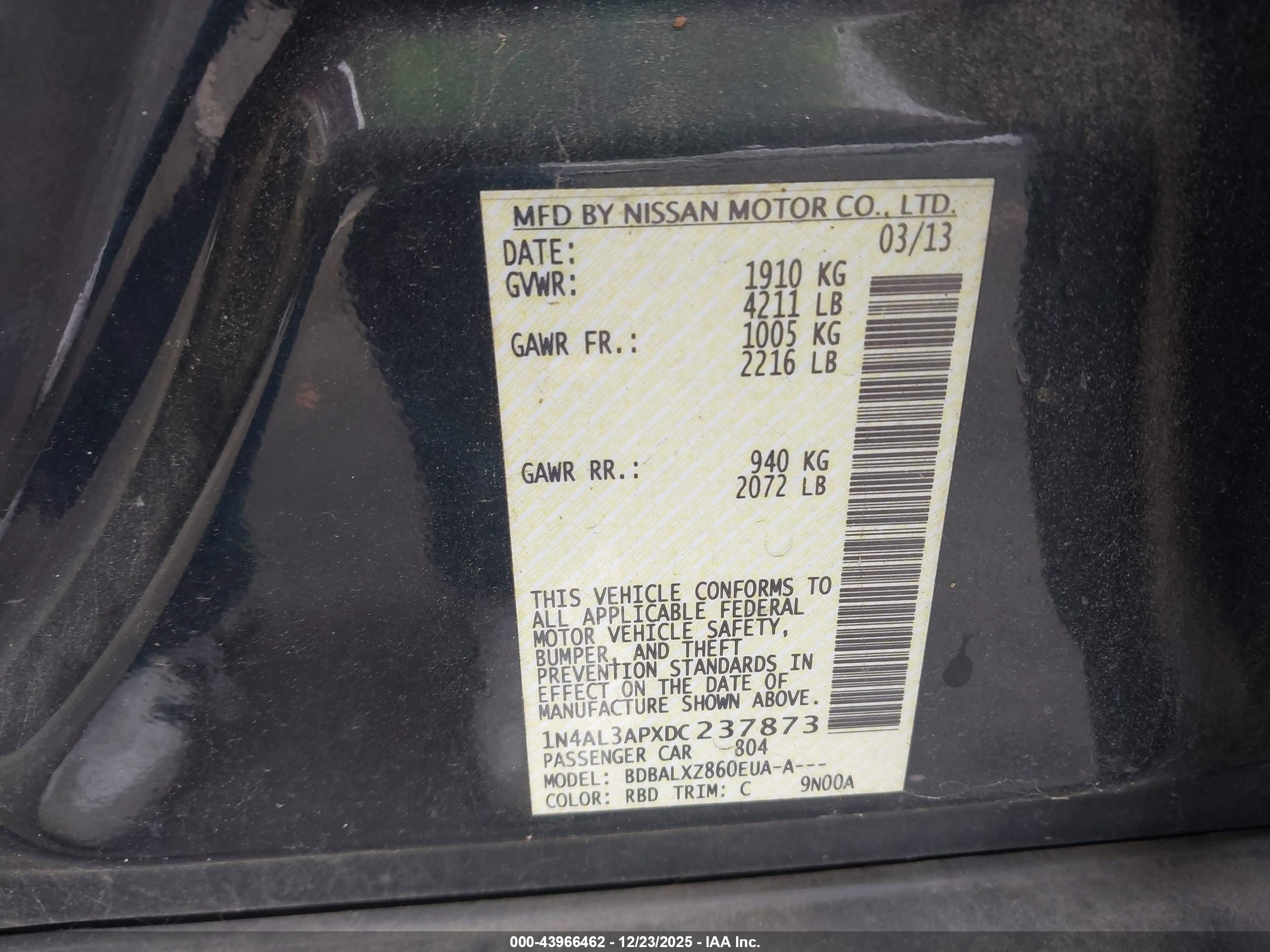 NISSAN ALTIMA image 9