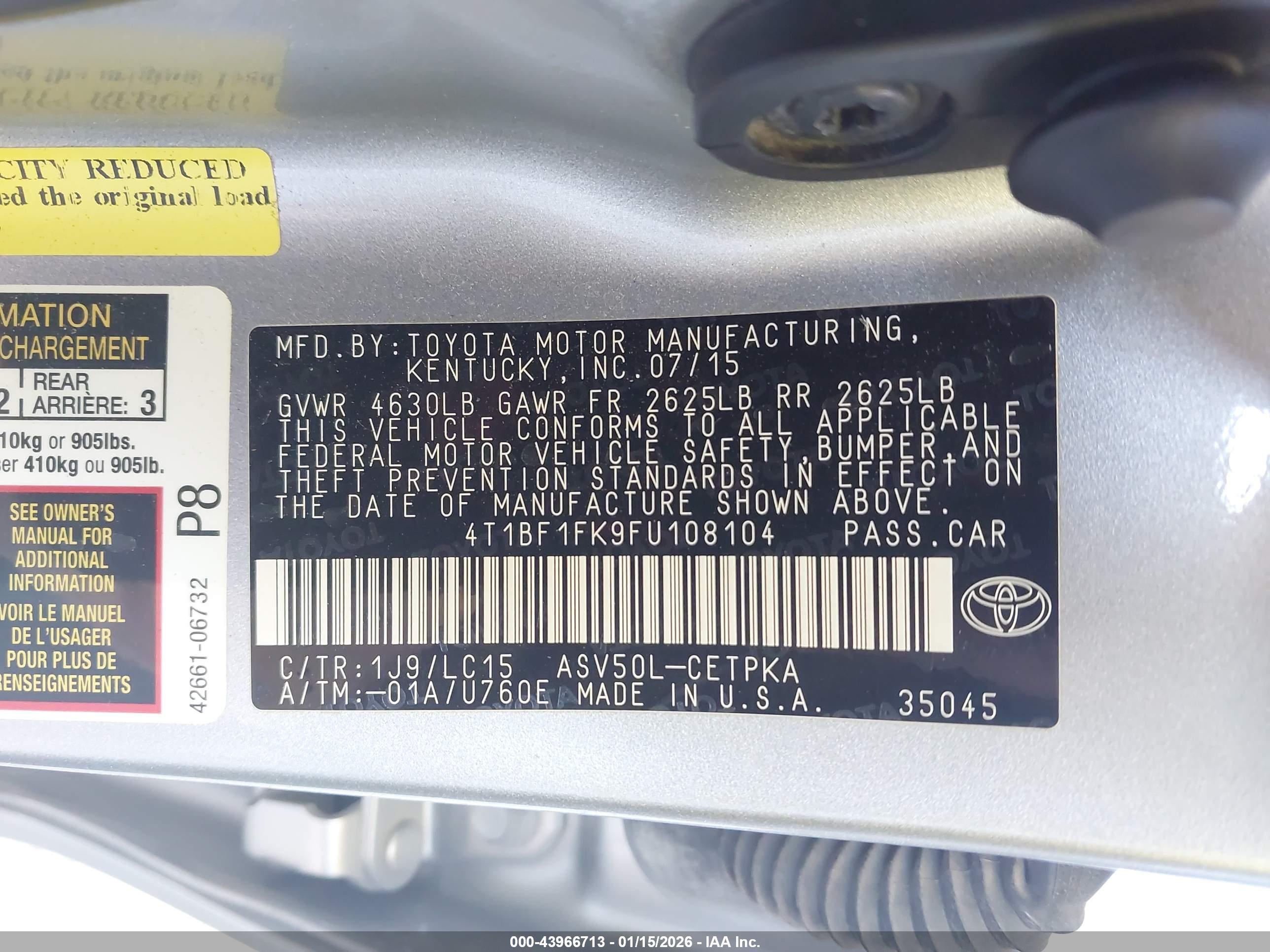 TOYOTA CAMRY image 9