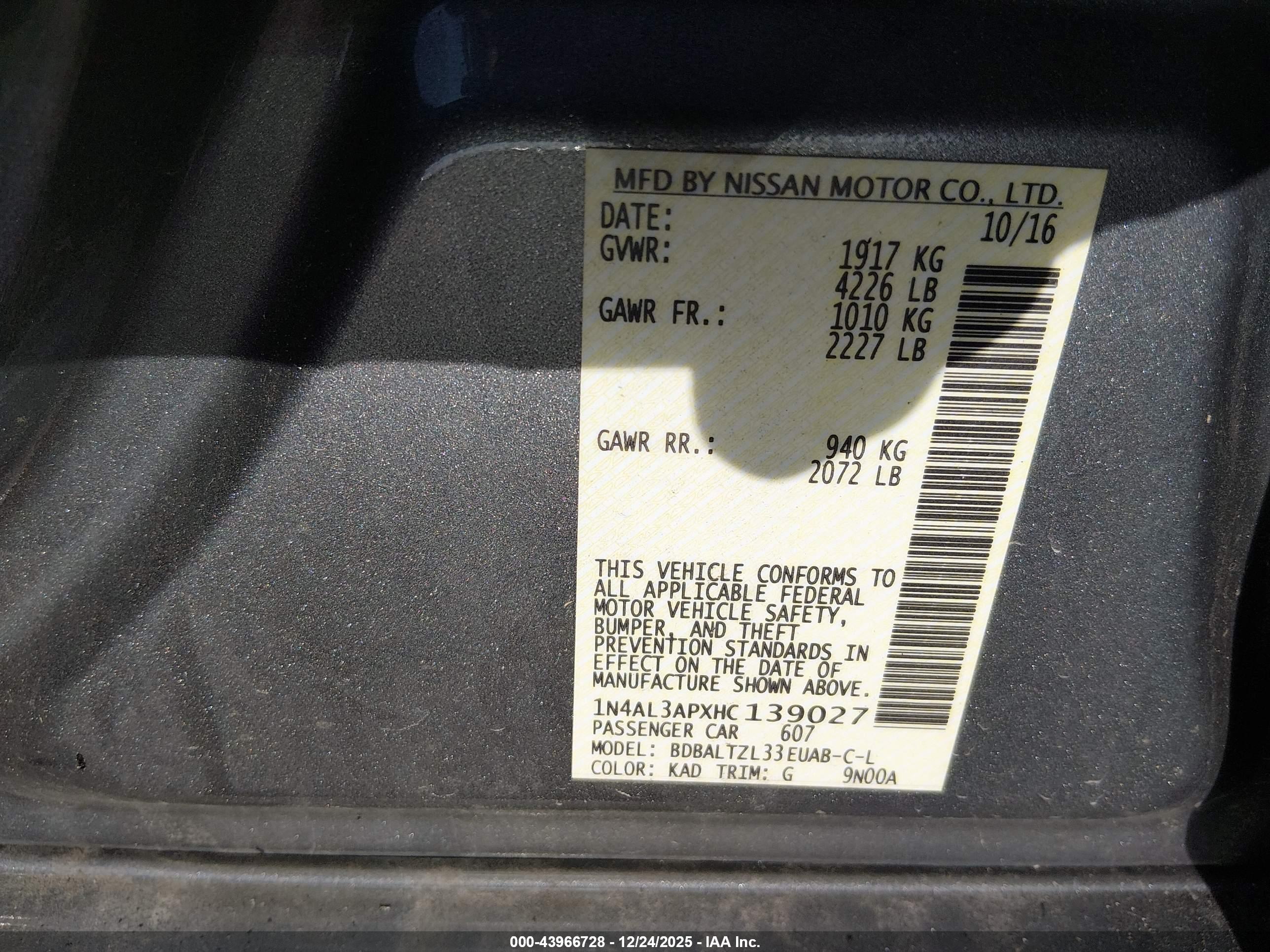 NISSAN ALTIMA image 9