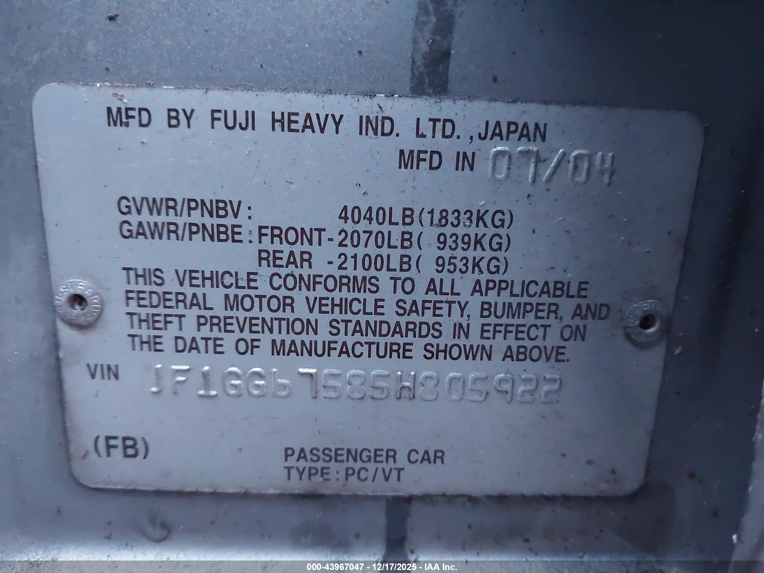 SUBARU IMPREZA image 9