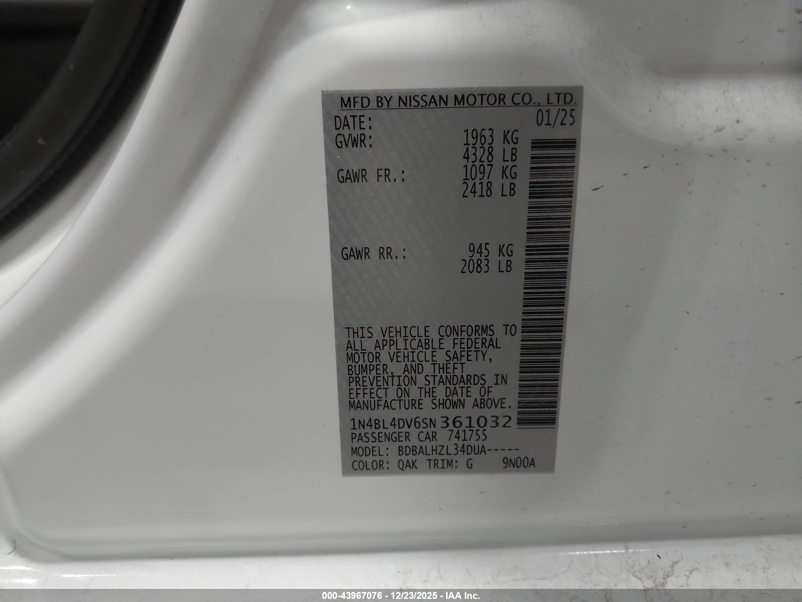 NISSAN ALTIMA image 9